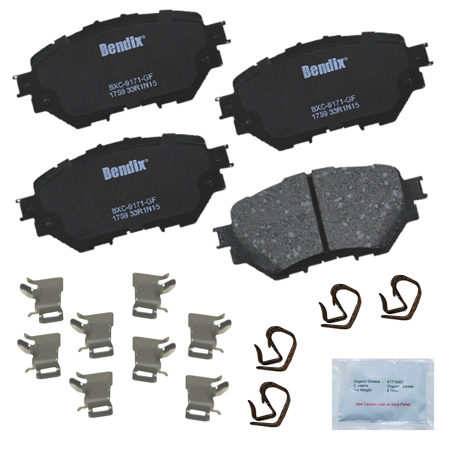Bendix Priority1 Cfc1759 Ceramic Front Brake Pads For Mazda 3 2018-2014, 3 Sport 2017-2014