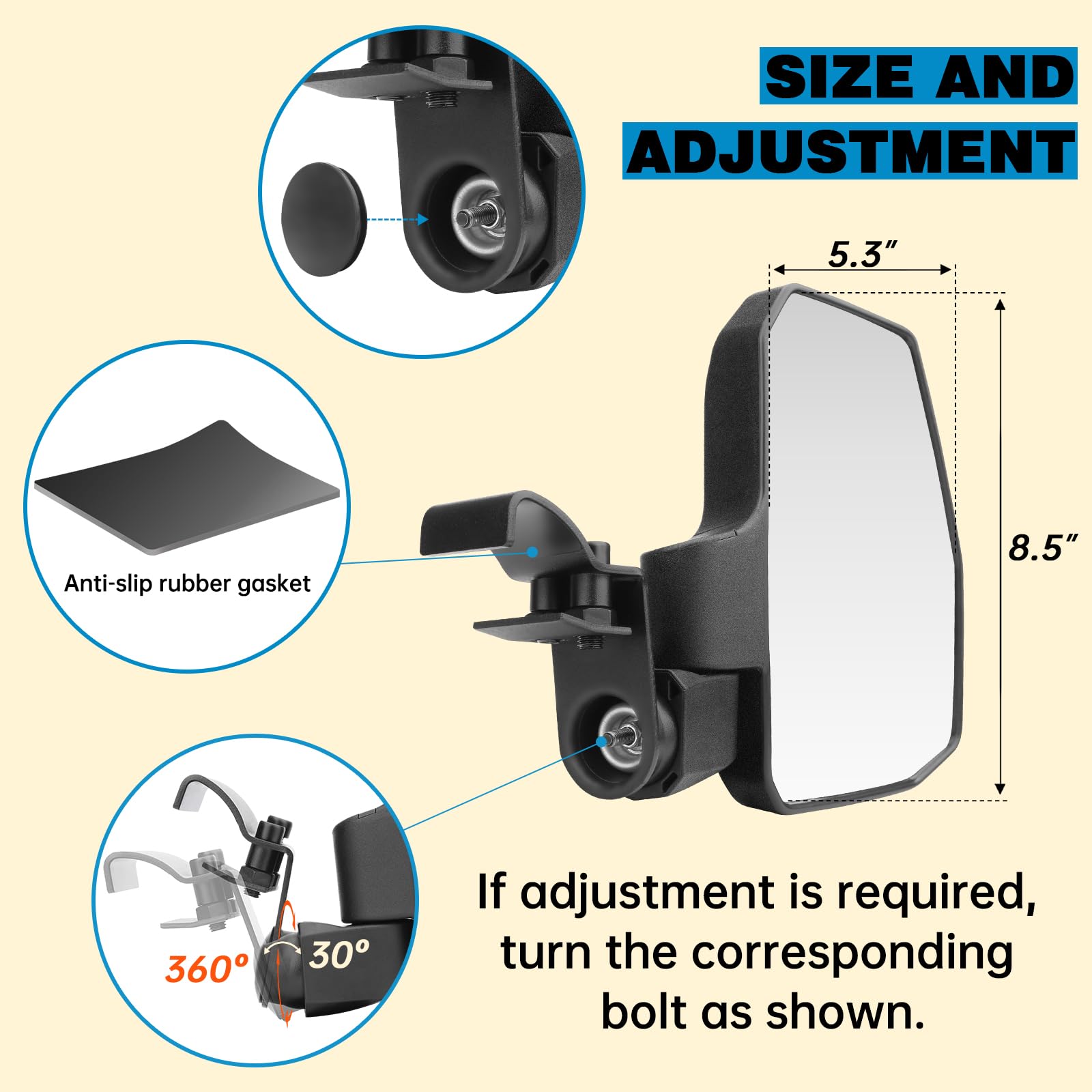Ranger Side Mirrors,You No Longer Need To Adjust By Hand,Innovative Automatic Reset Function,New Shejisi Utv Mirrors Compatible
