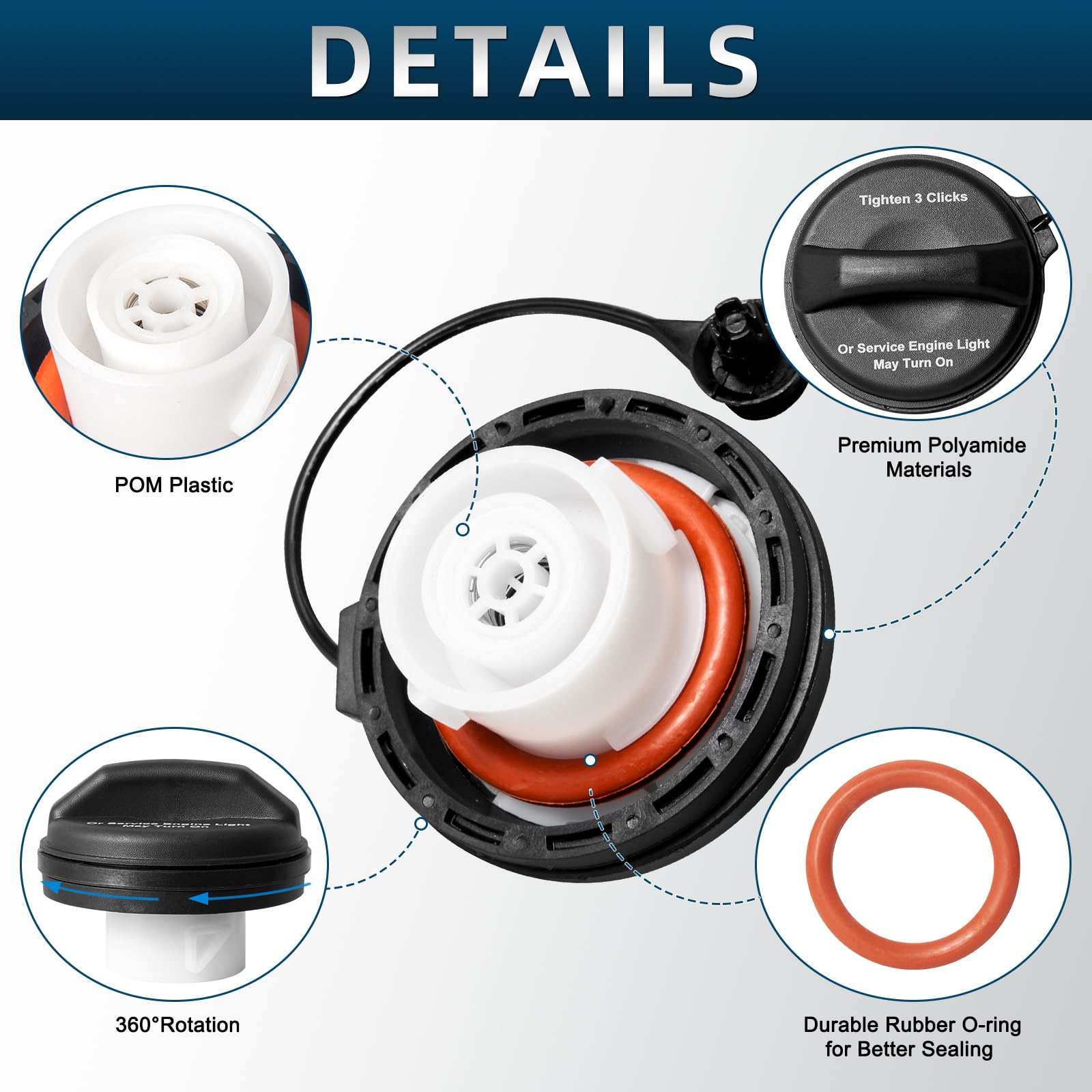 Fuel Tank Cap Gas Cap Compatible With Buick Cadillac Chevrolet Gmc Pontiac 2004-2011 Aveo 2006-2012 Impala 2005-2010 Lacrosse Co