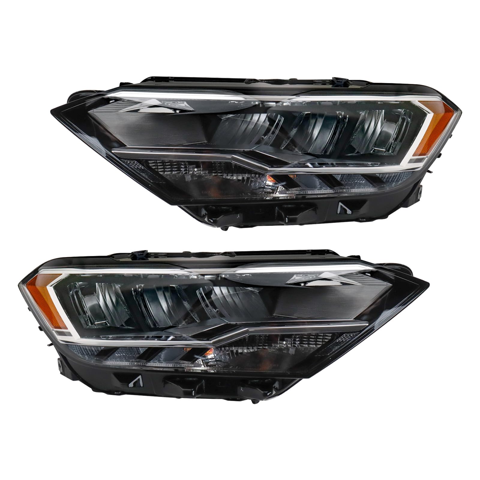 Trq Driver & Passenger Side Headlight Assembly Set Headlights Driver & Passenger Side Compatible With 2019-2023 Volkswagen Jetta
