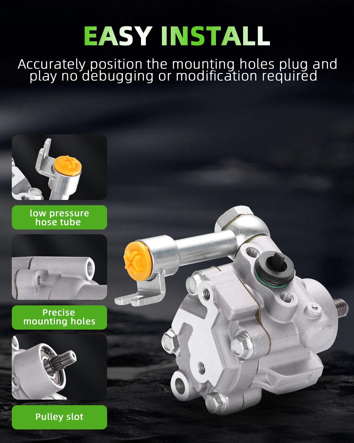 Scitoo Power Steering Pump Compatible With Nissan Maxima 2003-2008, For Nissan Quest 2004-2009, For Nissan Altima 2002-2006, V6 3.5L, Replace# 21-5407, 491108J200