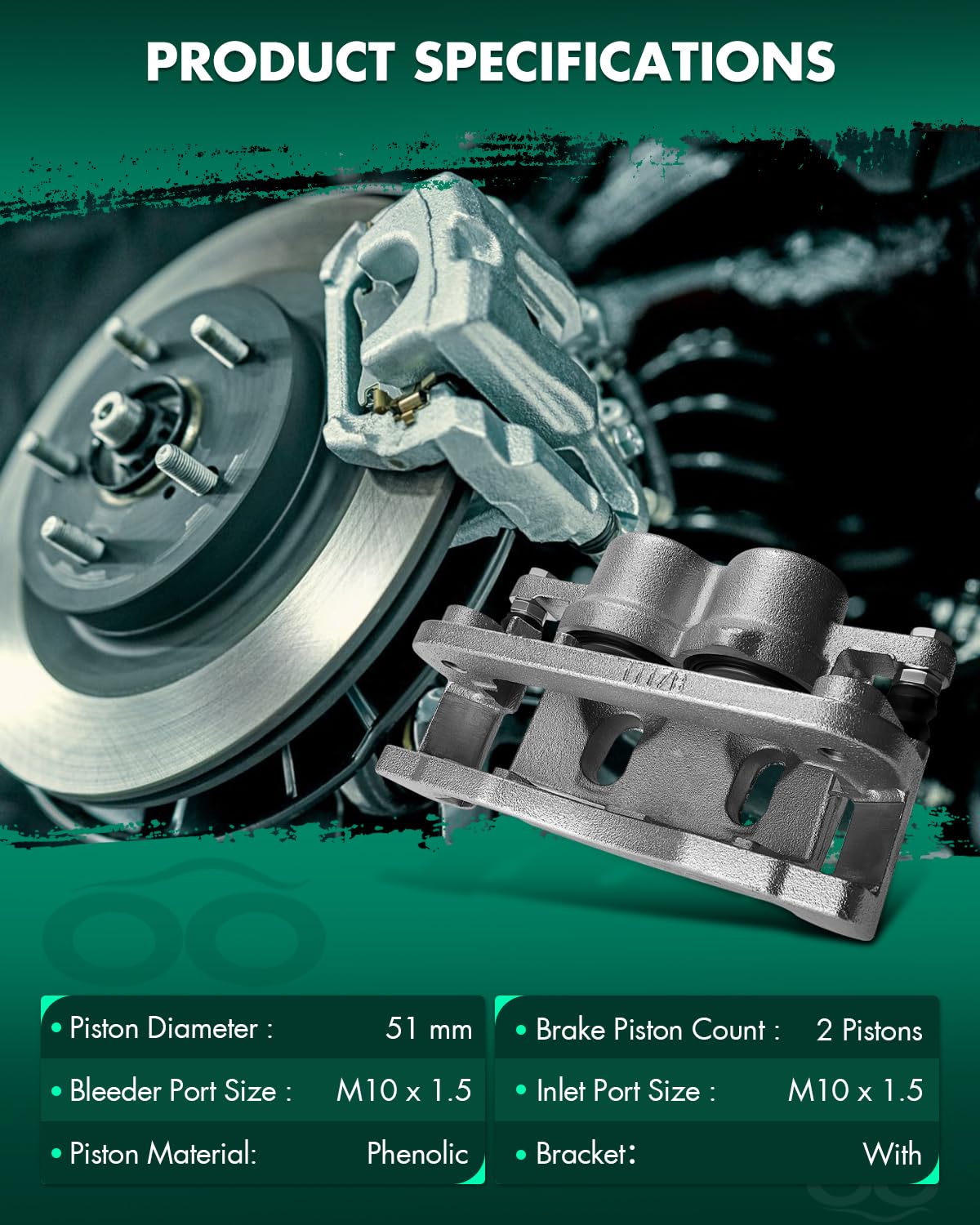 Scitoo 18B4919A Front Left Brake Caliper W/Bracket For Cadillac For Escalade/For Escalade Esv/For Escalade Ext/For Xts,For Chevy