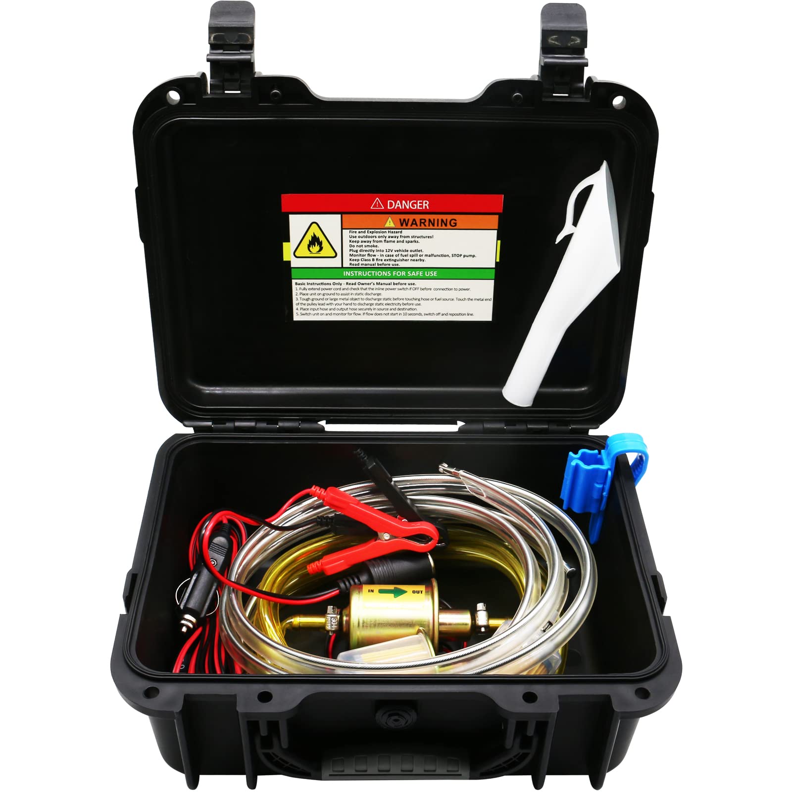 Fuel Transfer Pump 12V, Moves Up To 30 Gallons Of Gas Or Diesel Per Hour, With Patented Pulley Lead Pipe, Great For Vehicles, Bo