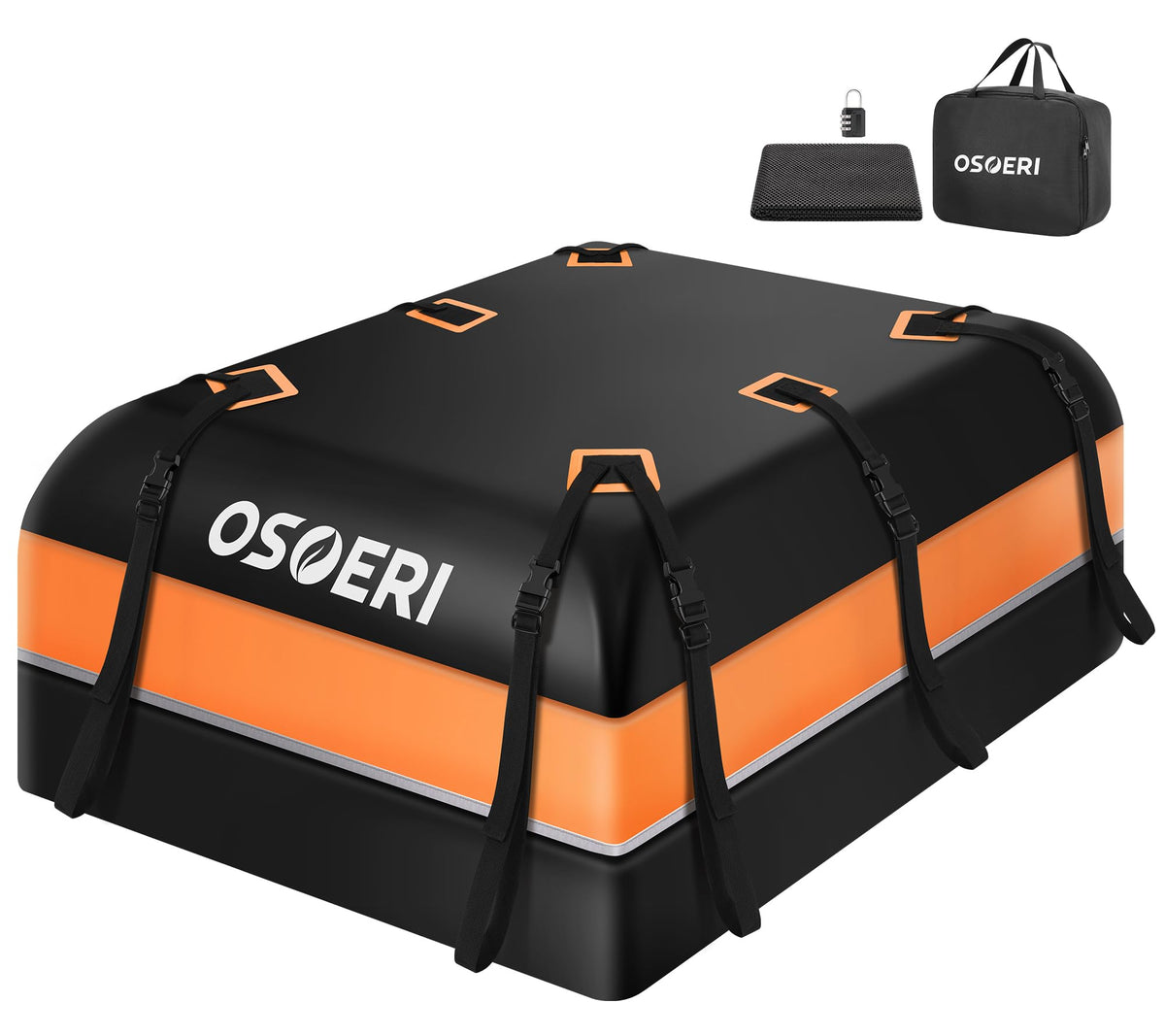 Car Roof Carrier Bag, 21 Cubic Feet Waterproof 840D Rooftop Cargo Carrier Bag for All Top of Vehicle, Includes Topper Anti-Slip 