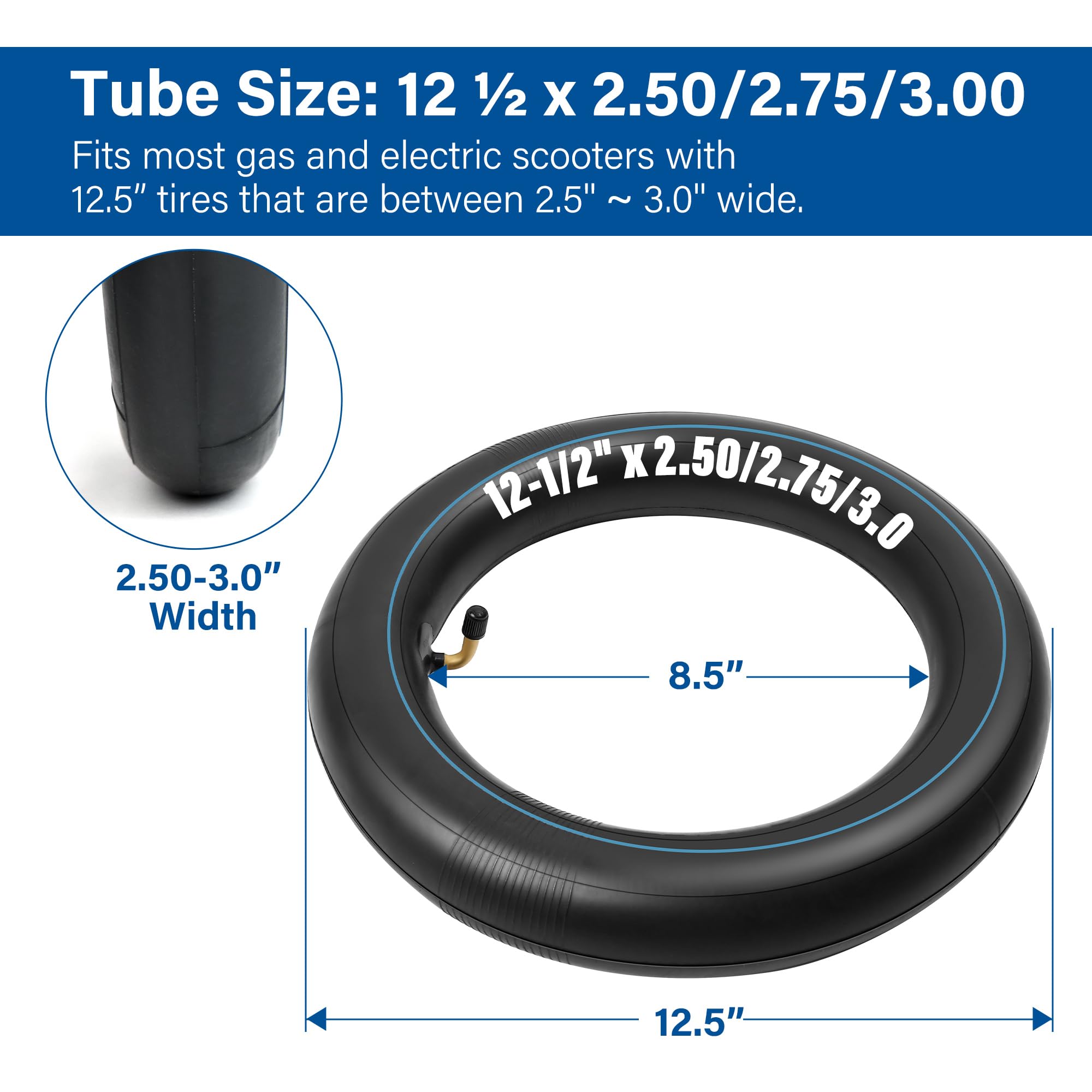 Lotfancy 12 1/2 X 2 3/4 (12.5X2.75) Dirt Bike Inner Tube For Razor Dirt Rocket Mx350 Mx400, X-Treme X-560, Ezip E-500 E-750 E-90
