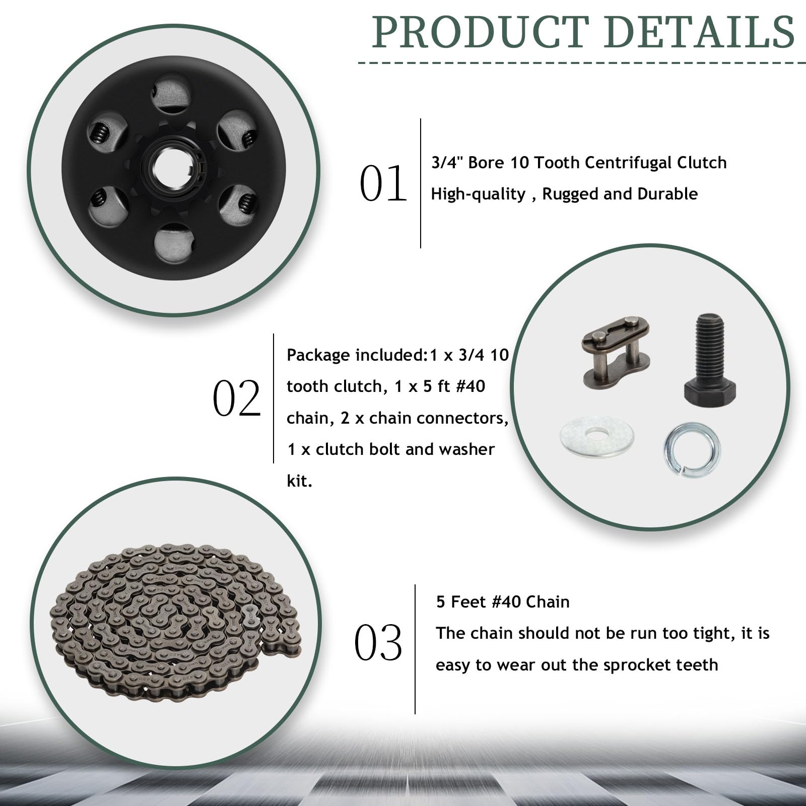 Go Kart Clutch 3/4' Bore 10 Tooth Predator 212Cc Centrifugal Clutches With #40 41 420 Chain For Mini Bike Fun Kart 2-6.5Hp Gc Gx Engine