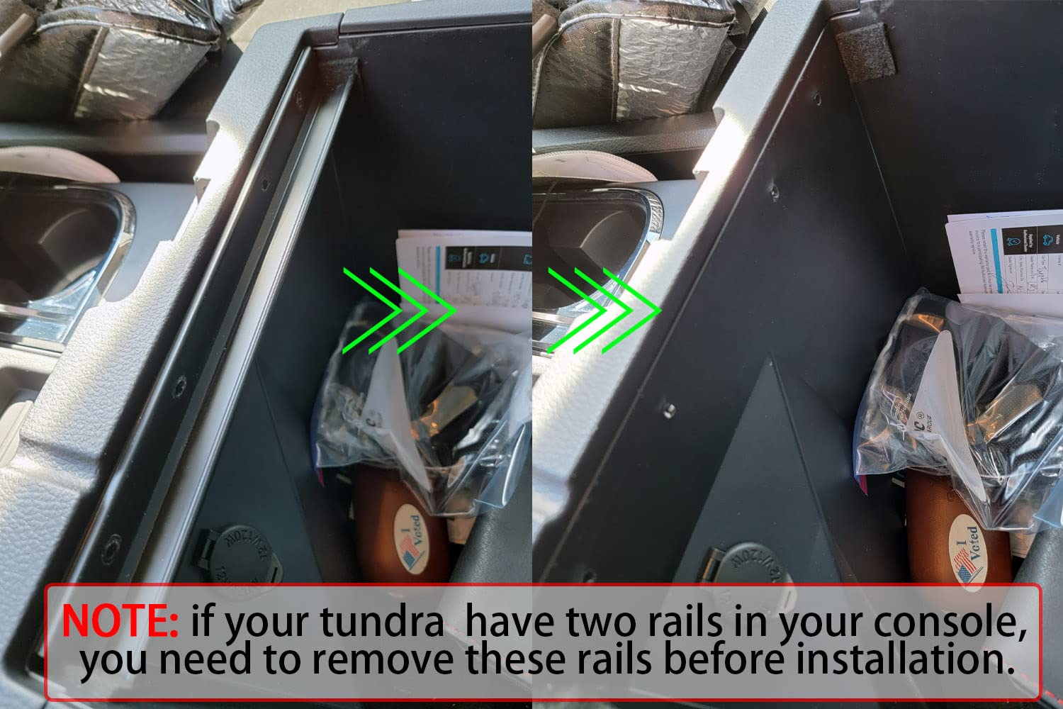 Tacobro Center Console Organizer Compatible With 2014-2017 2018 2019 2020 2021 Tundra Accessories, Crewmax Interior Armrest Underseat Storage Box- Full-Coverage Insert Tray, Black Trim