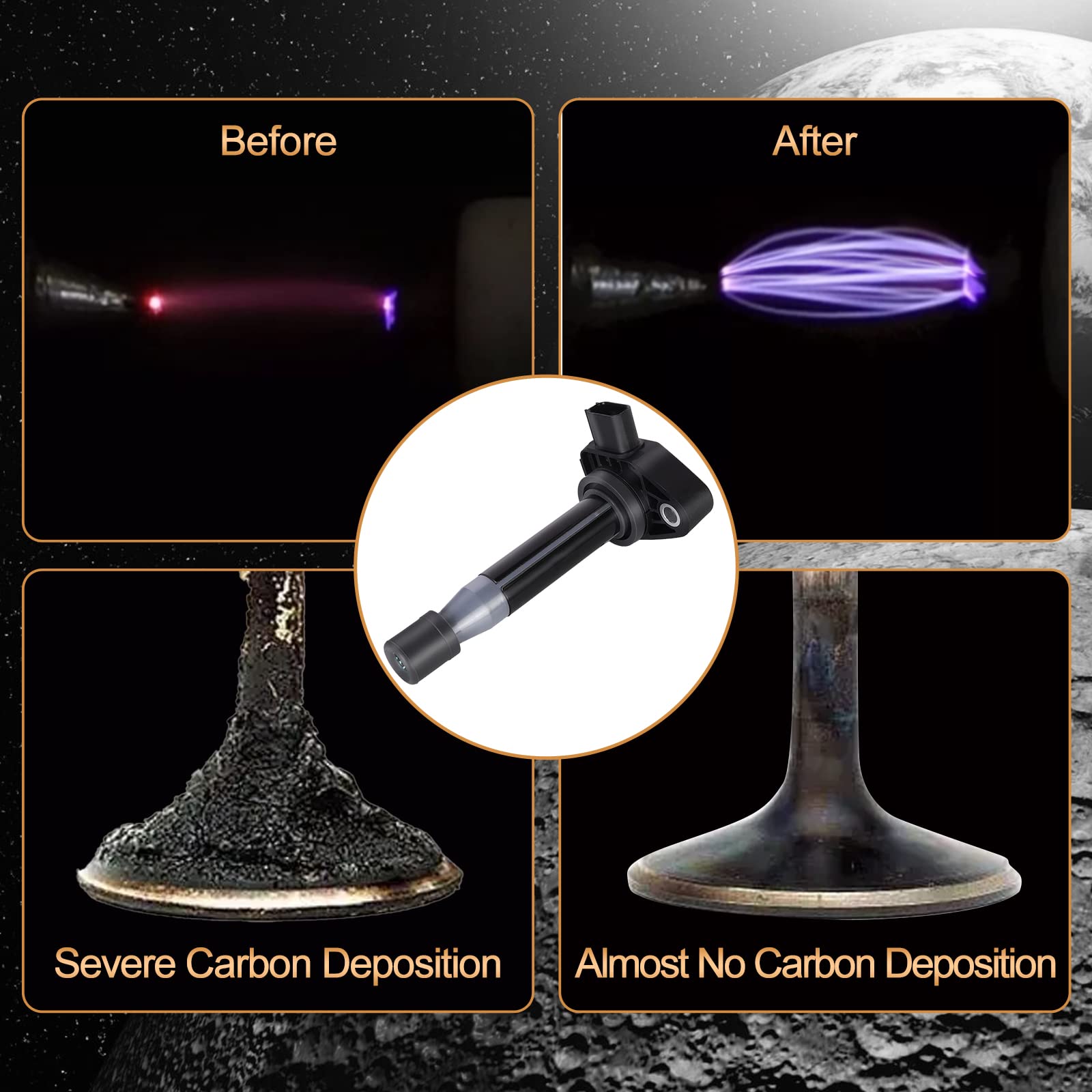 Ignition Coil Pack Compatible With Honda Acura Saturn Accord Odyssey Mdx Tl Rl Vue 3.0L 3.2L 3.5L V6 Replace# Uf242 Gn10168 C-51