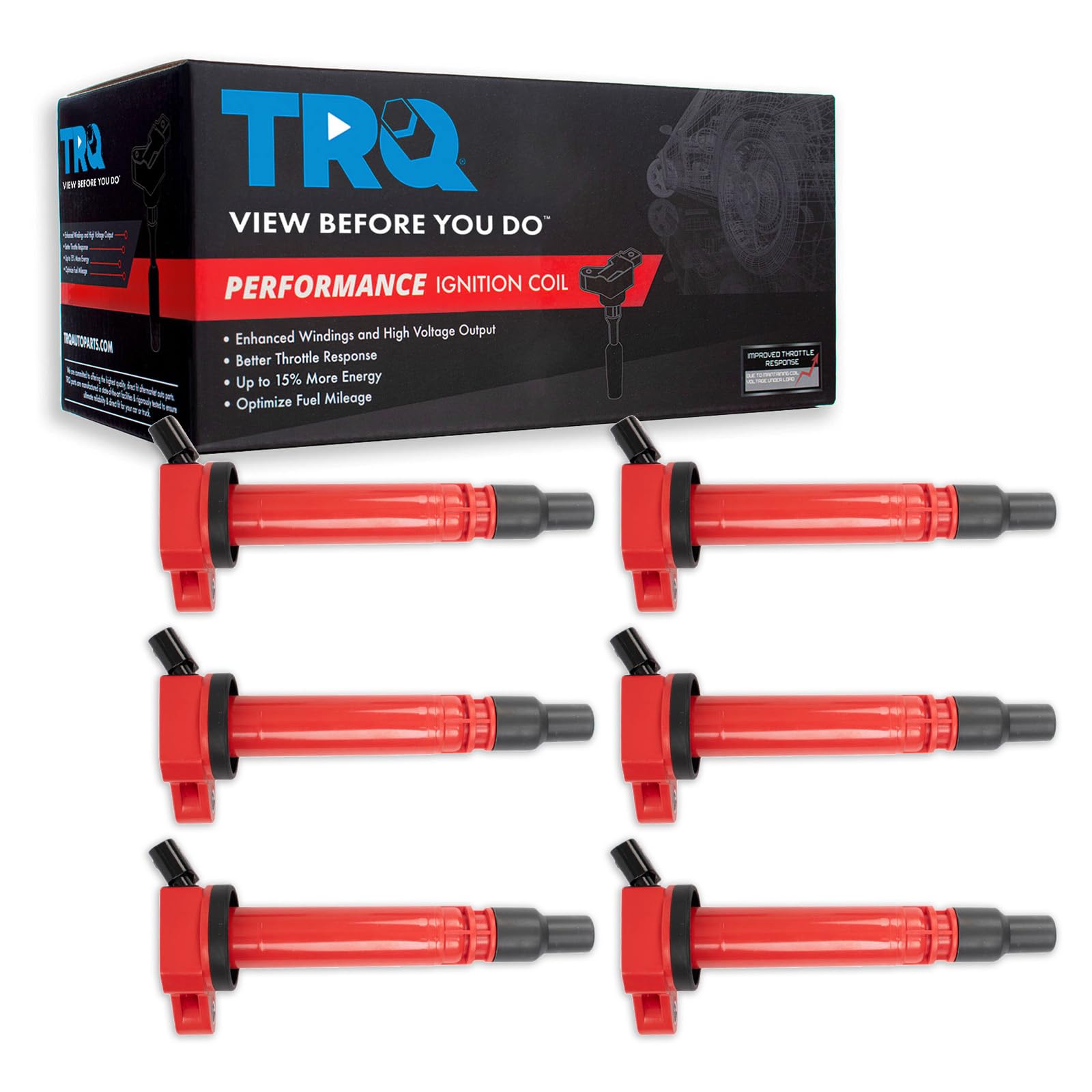 TRQ Ignition Coil Set Compatible with 06-16 Lexus 10-20 Toyota
