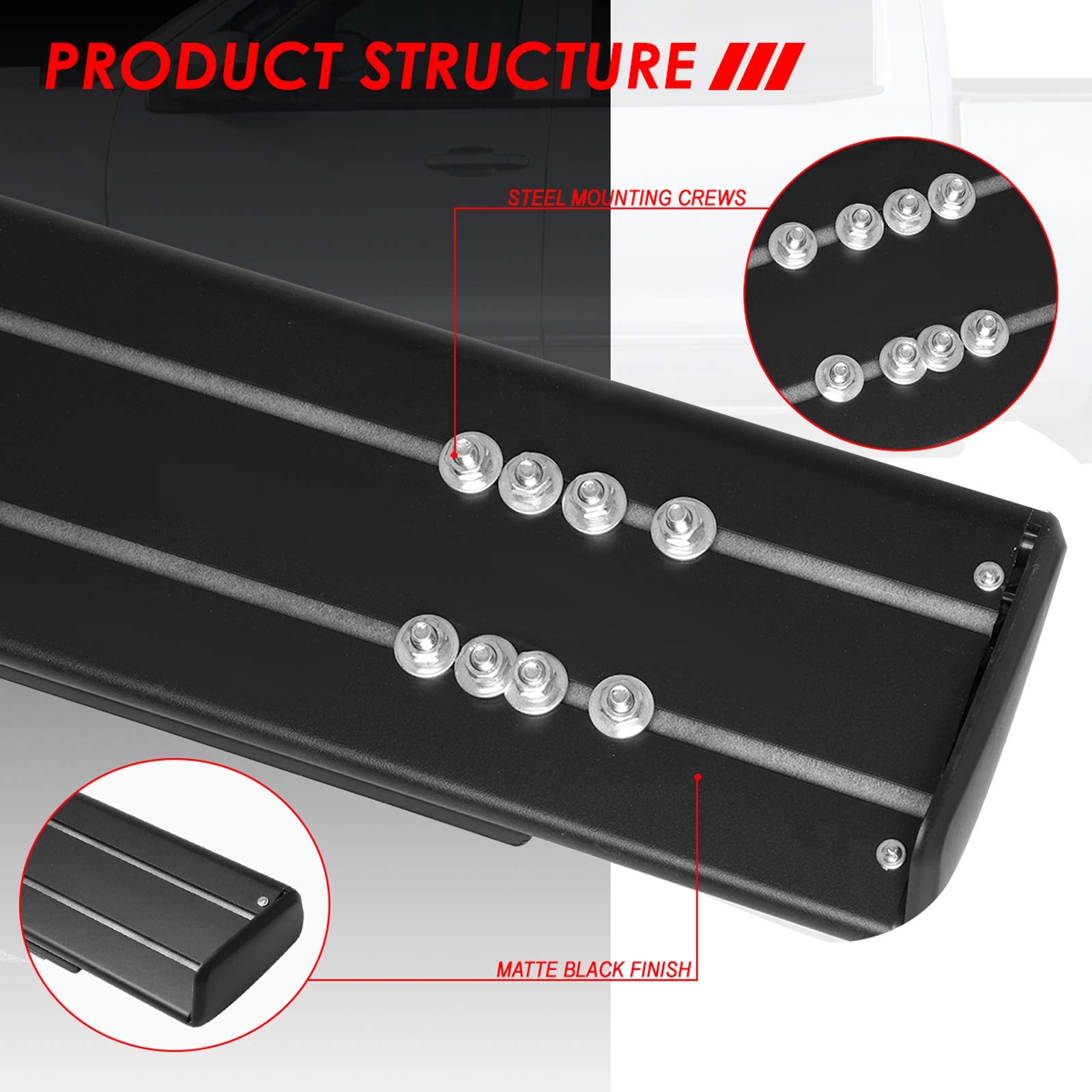 Auto Dynasty 6.7 Inches Side Step Nerf Bar Running Boards Compatible With Silverado Sierra 1500 2500Hd 3500Hd Crew Cab 07-19, St