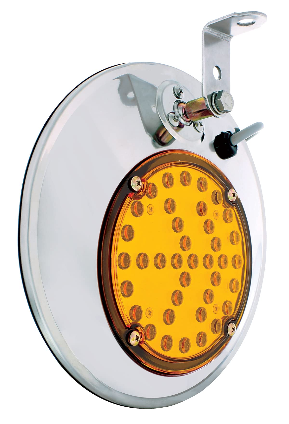 United Pacific 86505 Stainless Steel 8-1/2 Inch Convex Heated Mirror With Led - Driver