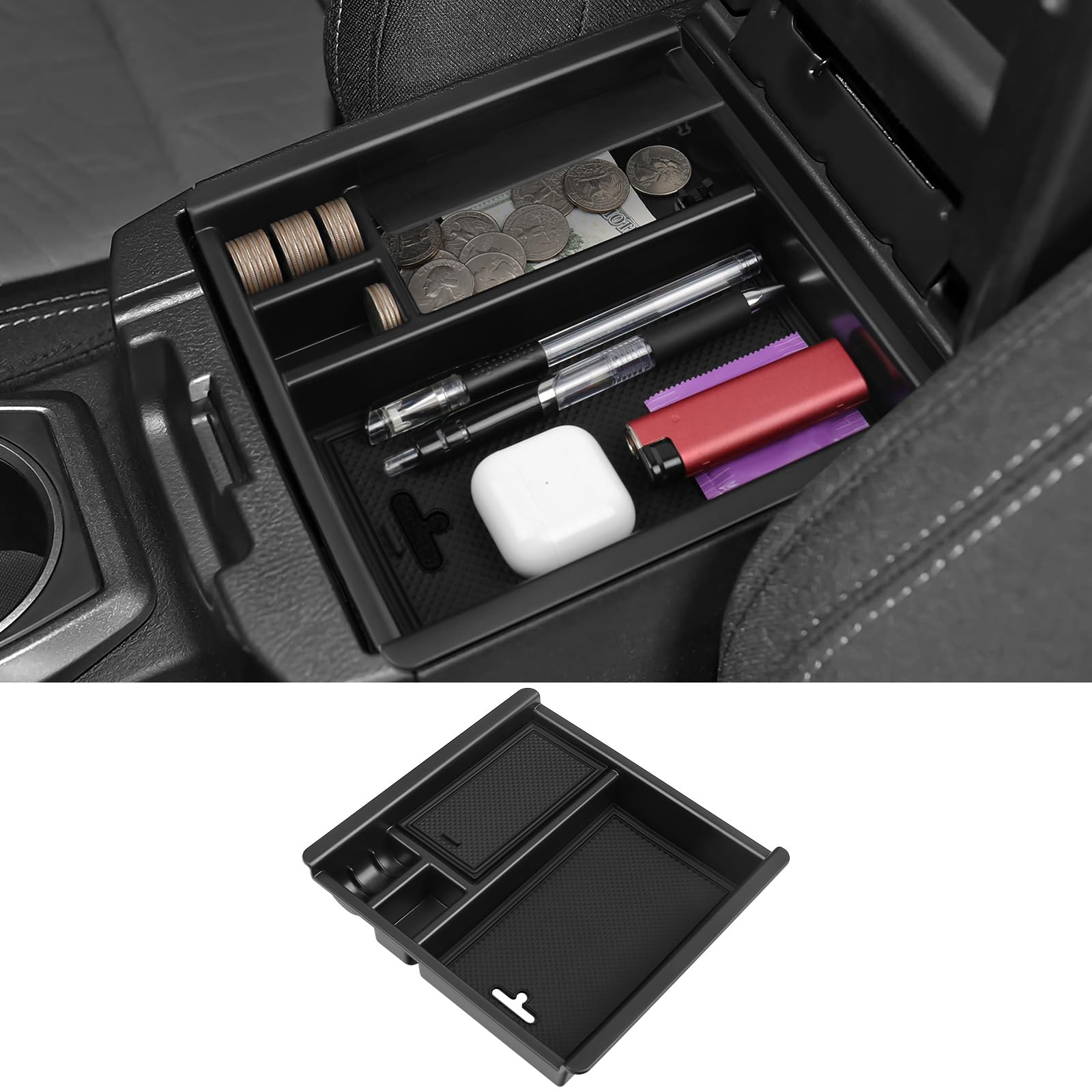 YOJOJOCO Center Console Organizer Compatible with Toyota 2016-2020 2021 2022 2023 Tacoma Accessories ABS Plastic Material Armres