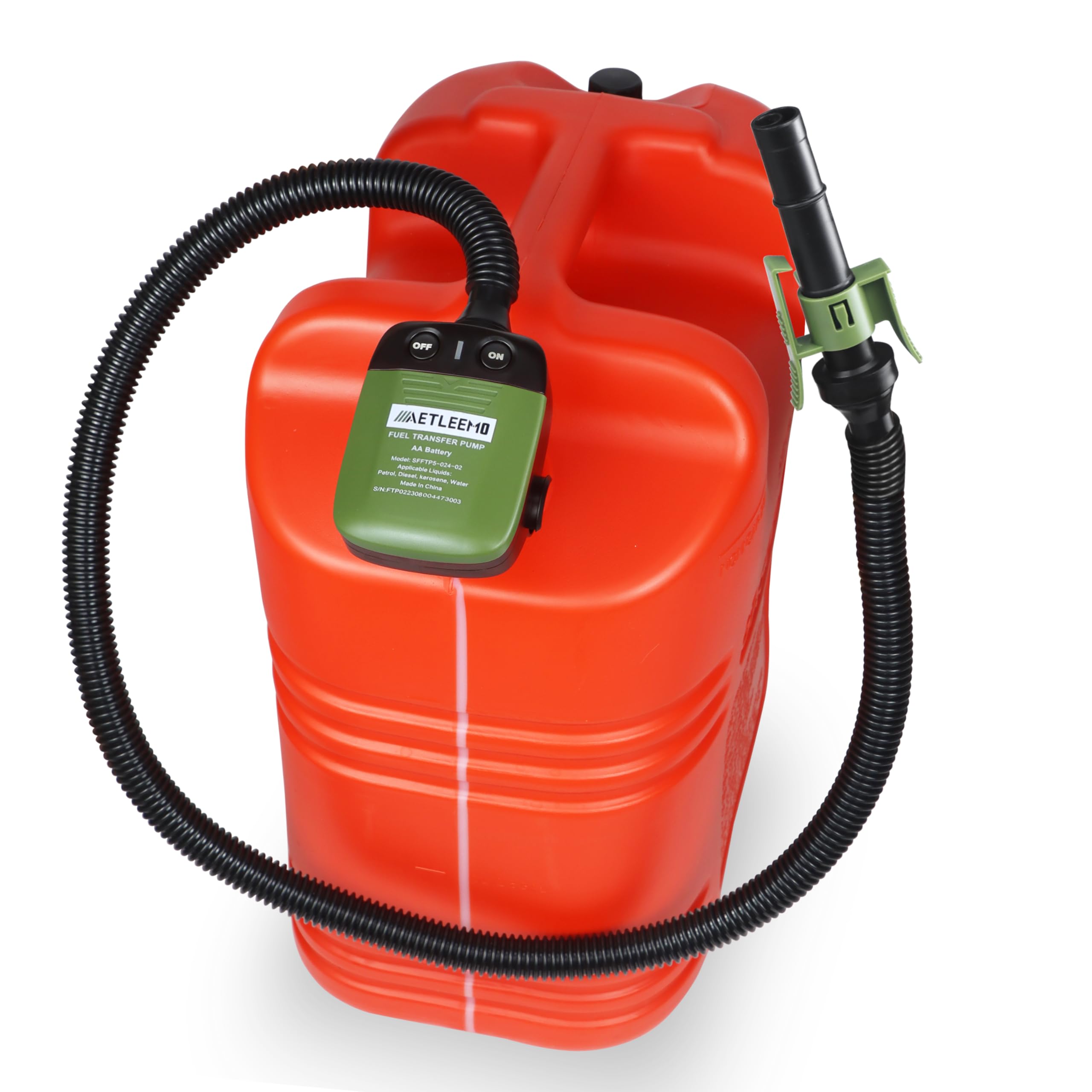 Aetleemo Automatic Fuel Transfer Pump With Auto-Stop Sensor(2.4 Gpm), Flexible Intake Hose Fits Most Irregular Gas Cans For Gaso