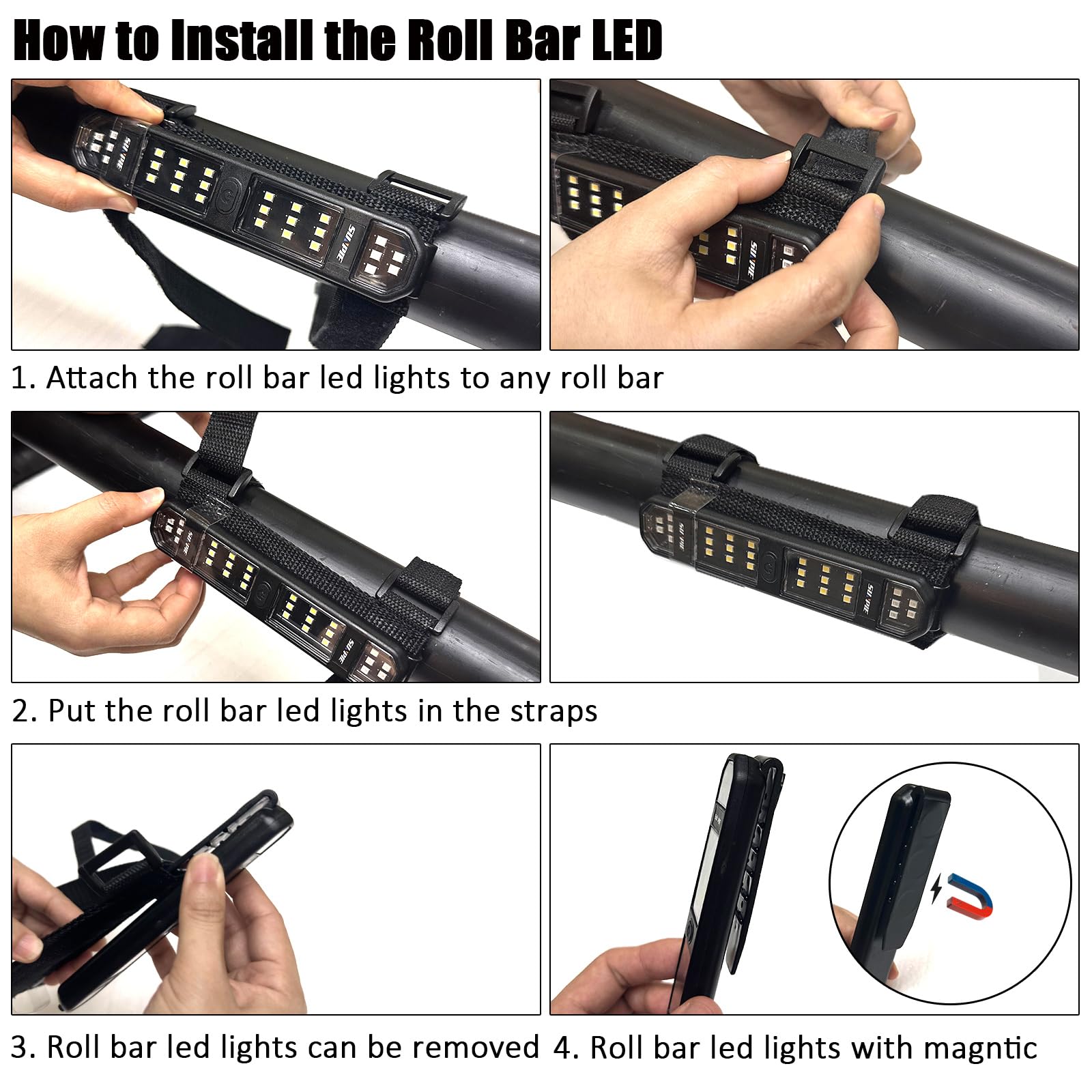 Sunpie Utv Dome Light Battery Powered Rechargeable Sxs Interior Lights W/Magnet Compatible With Polaris Talon/Pioneer Kawasaki M