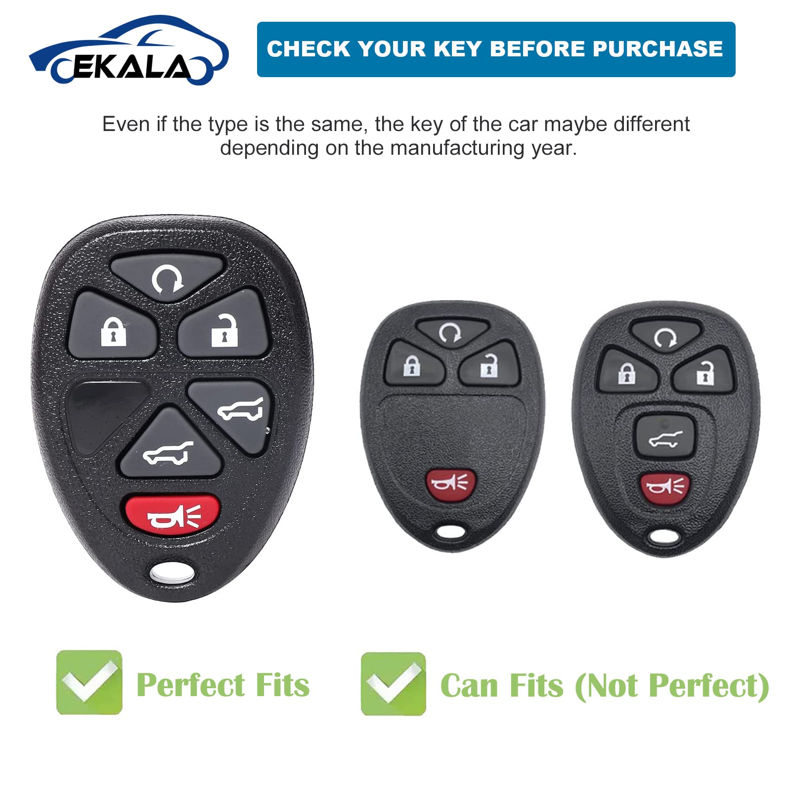 EKALA for Chevy Key Fob Cover with Leather Keychain Lanyard, Soft TPU Keys Case Shell Compatible with Chevy Suburban Traverse Ta