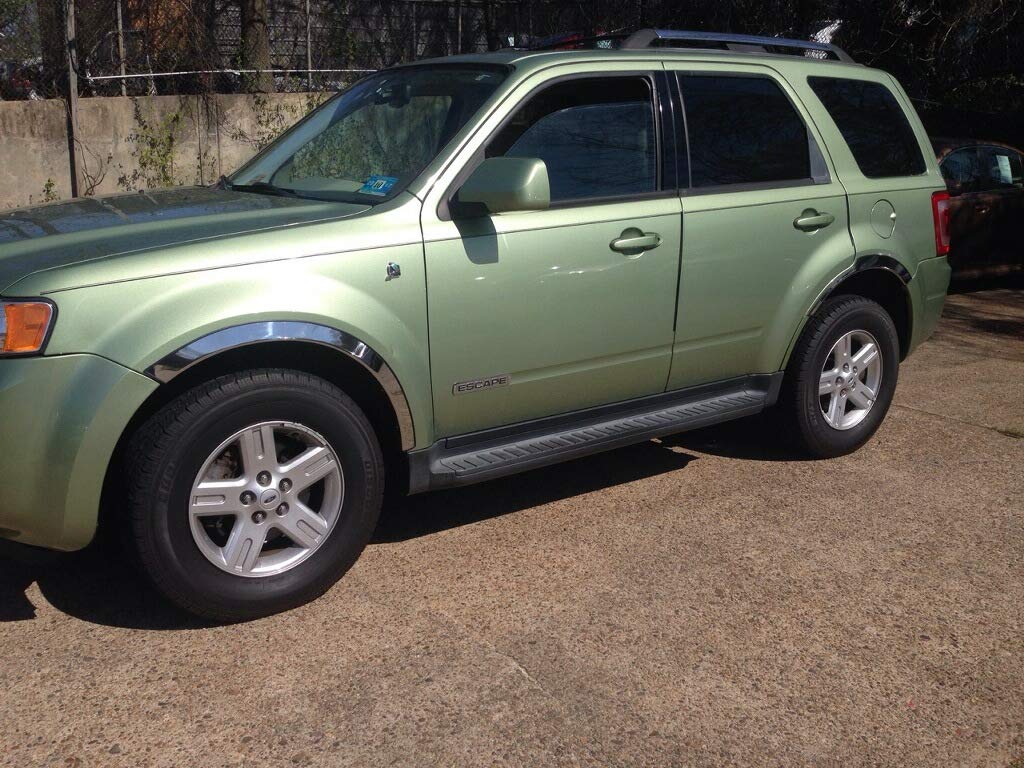 Qmi 275504 -Fender Trim Compatible With Ford Escape Mirror Polished Stainless Steel Wide Width Set Of 4