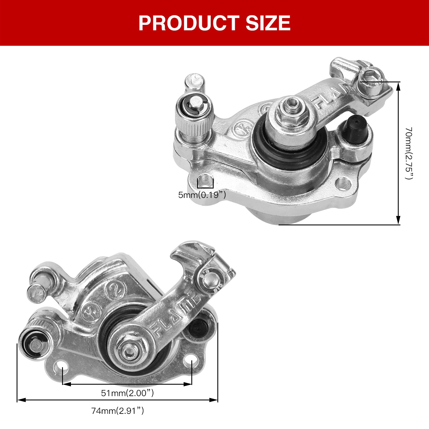 GREHUA Front Rear Disc Brake Caliper for Razor MX500 MX650 SX500 McGrath Dirt Rocket Dirt Quad Electric Motocross Bike E500S Ele