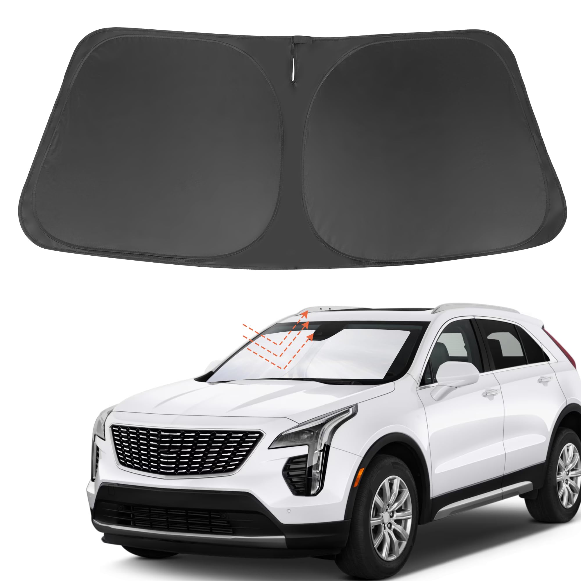 Yycke Windshield Sun Shade Accessories Compatible With 2019-2024 2025 Xt4 For Chevrolet Foldable Sunshade Sun Visor Blocks Uv