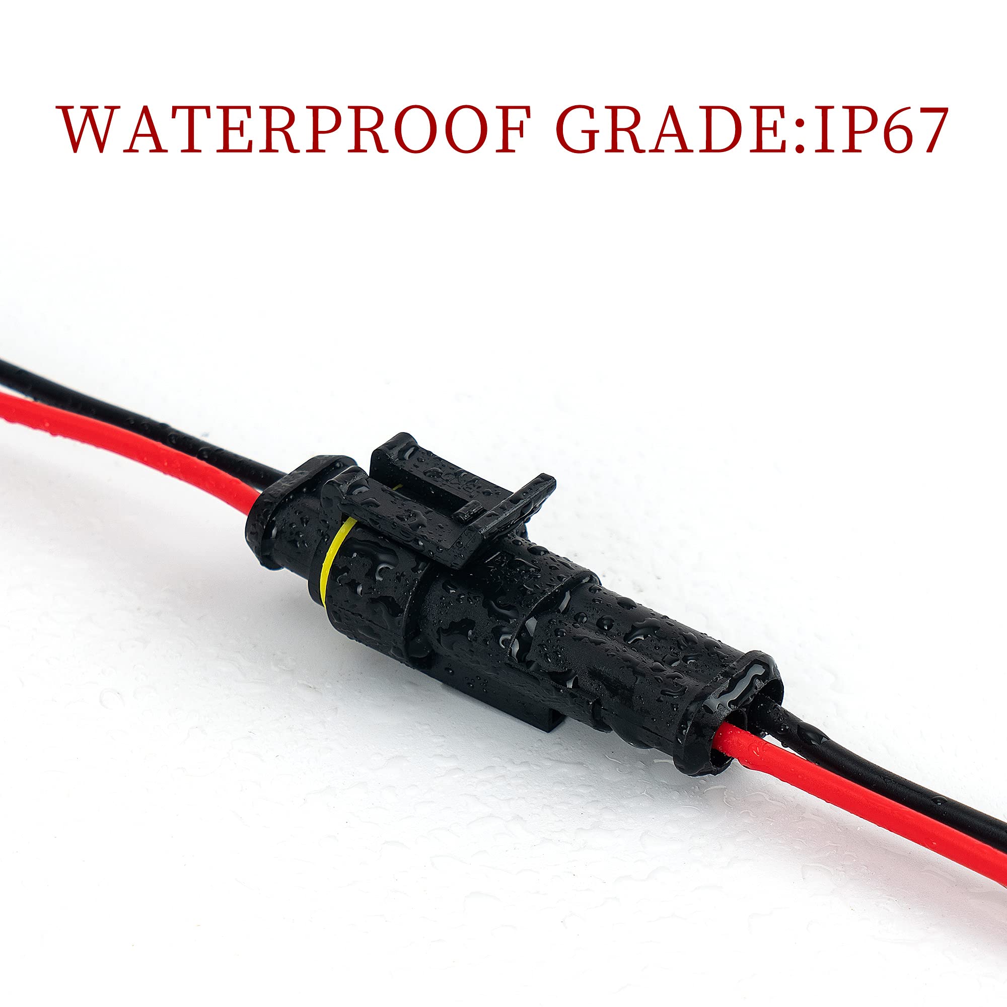 12 Kit 2 Pin Connector Waterproof Connector 16 Awg Male And Female Way Connector 2 Wire Quick Disconnect Connector For Car Truck Motorcycle Boat