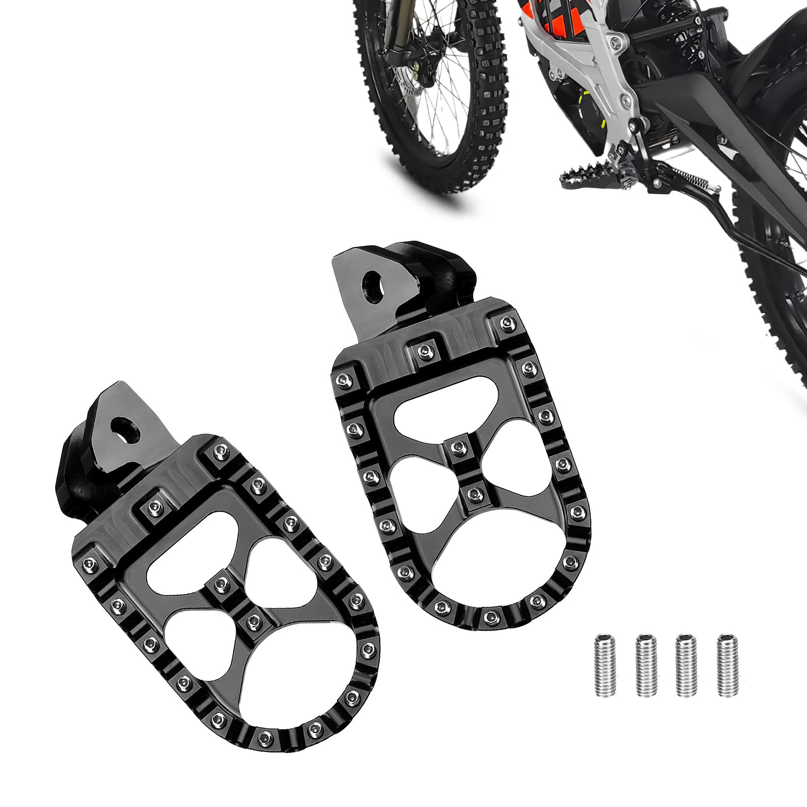 Kemimoto Motorcycle Foot Peg Foot Rest Compatible With Surron Light Bee X/S Footpegs X260 And X160 Talaria Sting Mx3 Mx4 Talaria