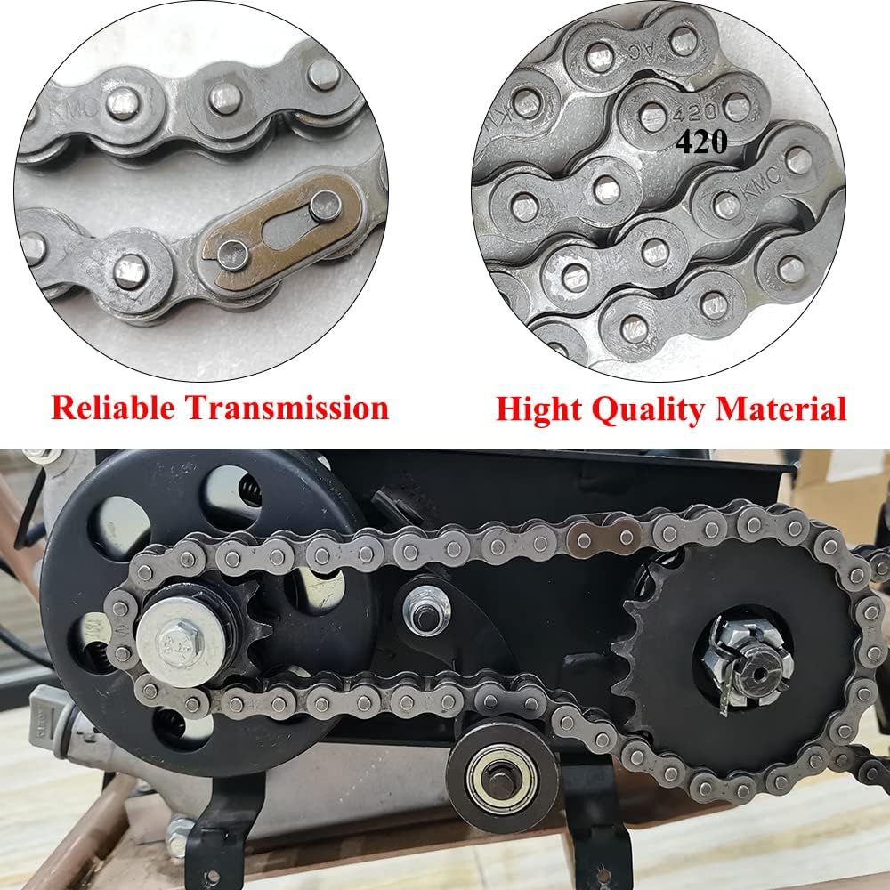 Chikia Heavy Duty Coleman CT200U CT200U-EX Front Chain Jackshaft 420 Chain 42 Links for CT200U CT200U-EX Mini Bike Drive Chain M