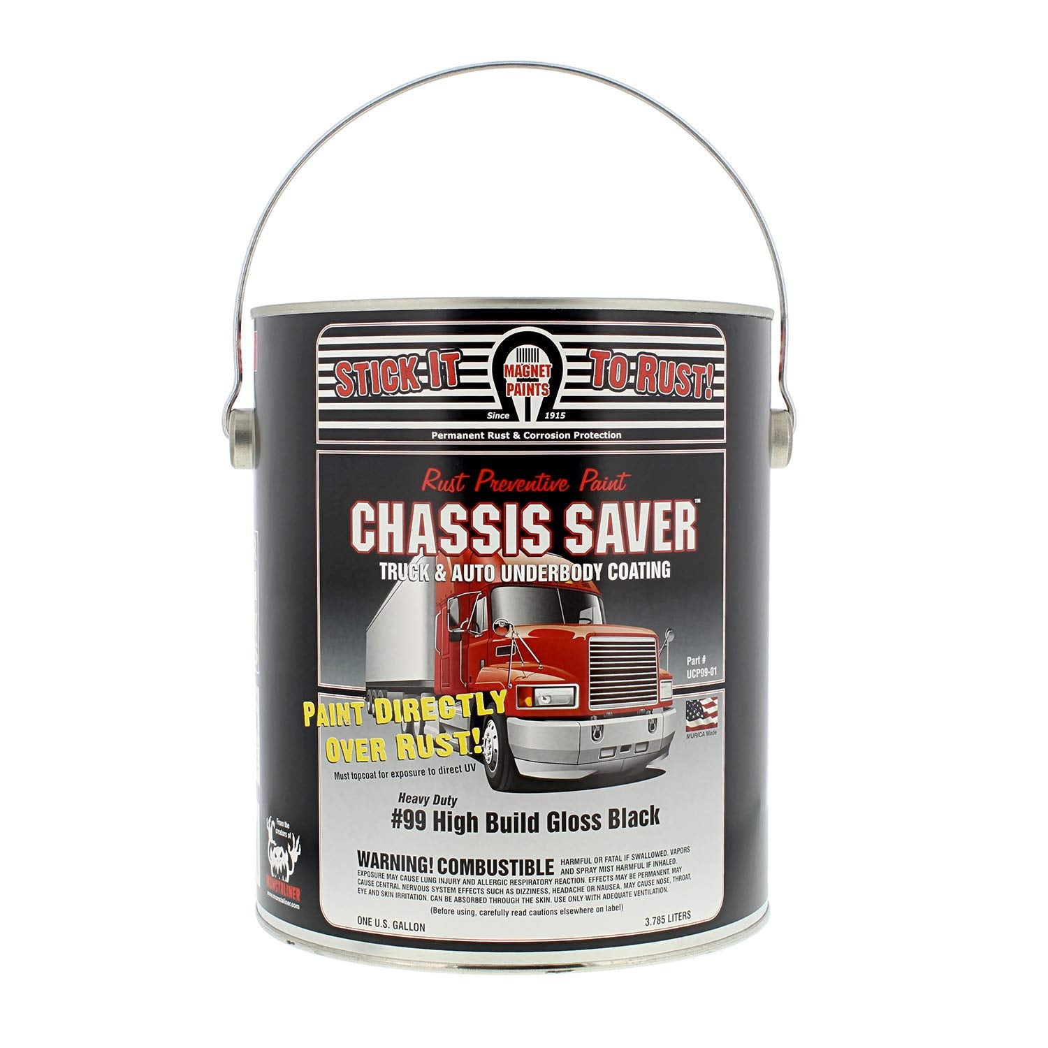 Magnet Paint Ucp99-01 Chassis Saver Rust Preventative Paint Gloss Black, 1 Gallon