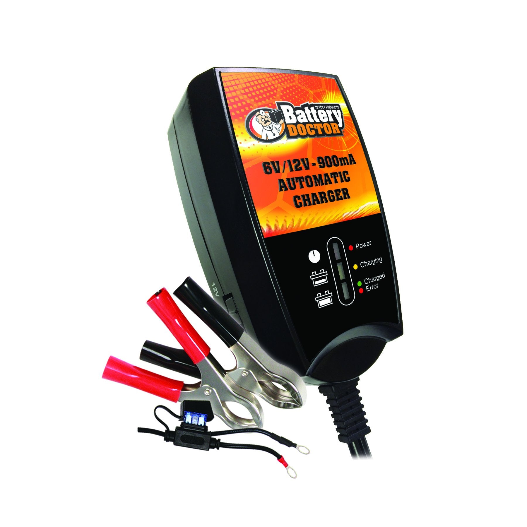 Wirthco 20026 Battery Doctor Black Cec Certified 6/12V 900Ma - Wall Mount Smart Battery Charger/Maintainer