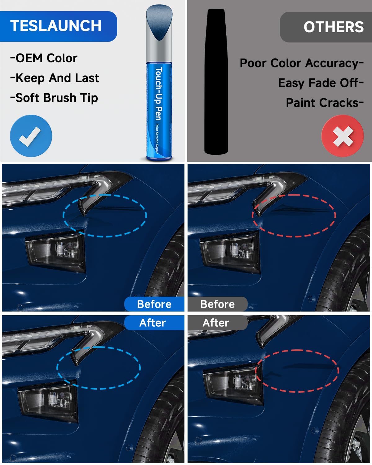 8S6 Dark/Nautical Blue Metallic Touch Up Paint Compatible with Toyota Exact Match Touch Up Paint Car Scratch Repair