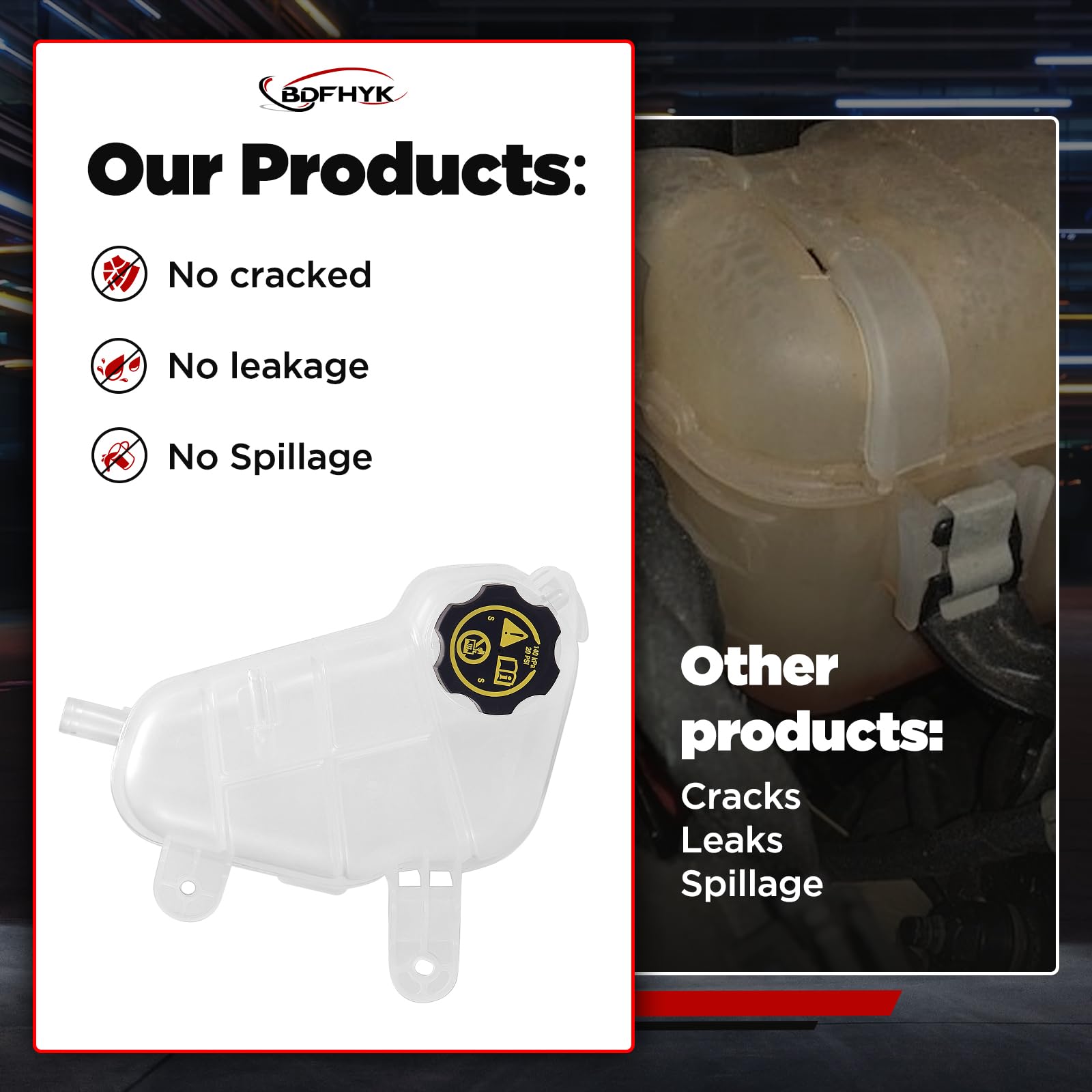 Bdfhyk Engine Coolant Expansion Reservoir Overflow Tank Compatible With 2012-2019 Chevrolet Chevy Sonic Replace 95048411 4260922