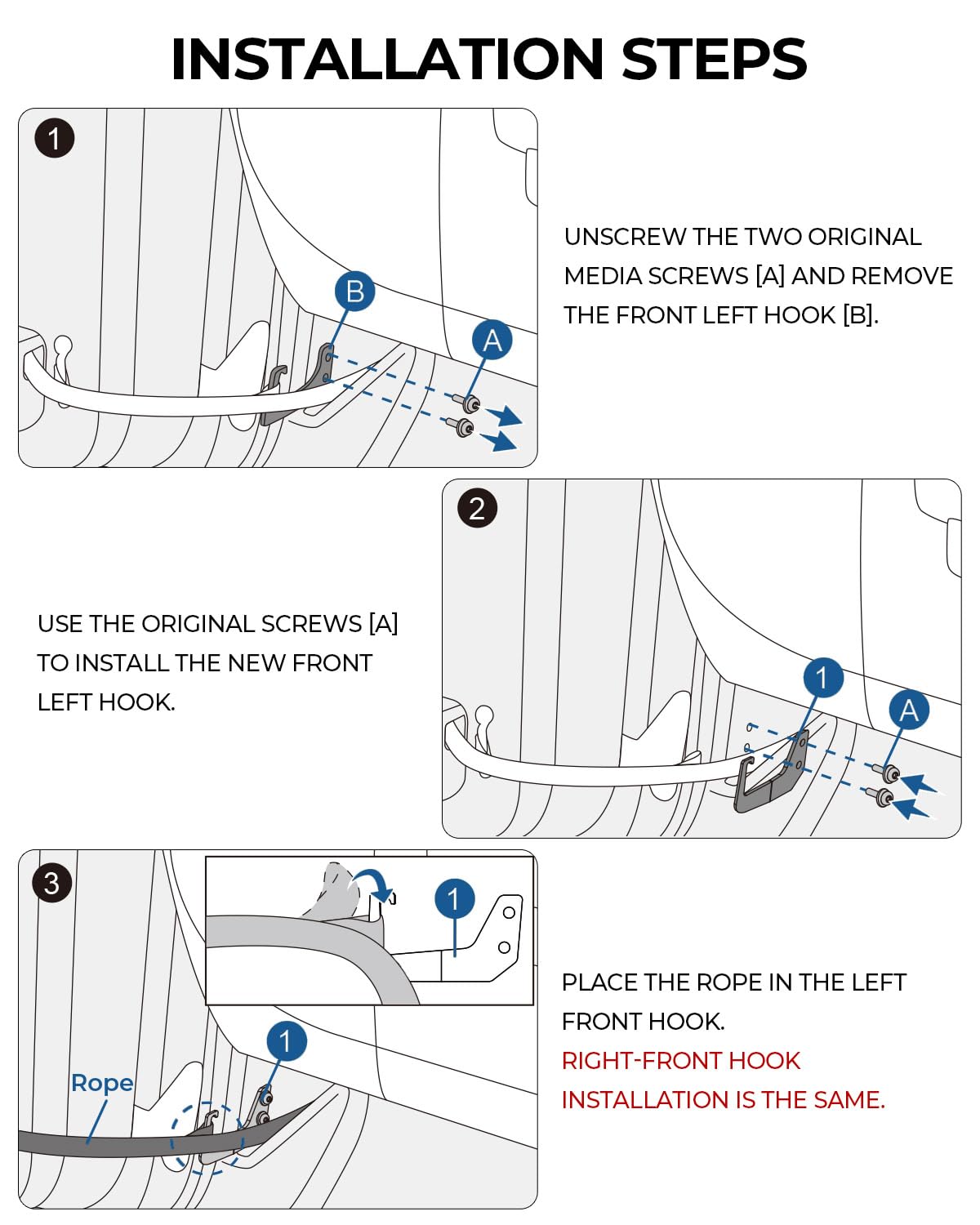 Joytutus Front Door Limiting Straps Extension Brackets Compatible With 2007-2018 Wrangler Jk Jku 2/4 Doors, Heavy Duty With Rubb