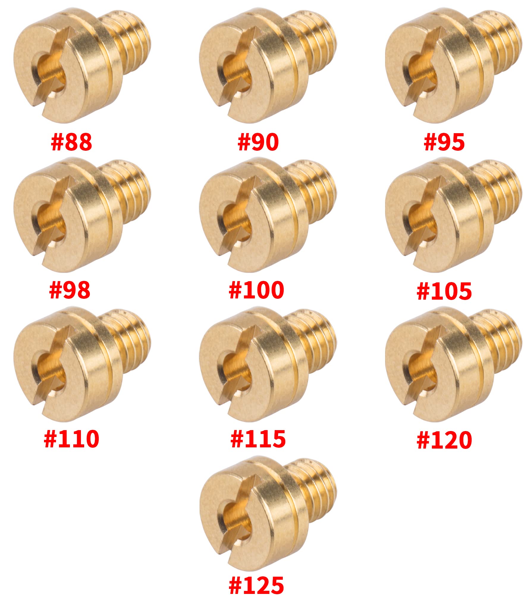 Oraevy Carburetor Main Jet Kit Replace Fit For Vm22 Predator 212Cc Gx160 Honda Gx200 Ct200U 196Cc Kt196 Clones Go Kart Mini Bike Race Kart Dirt Bike Pit Bike Atvs Pack-15 From 88# To 125#