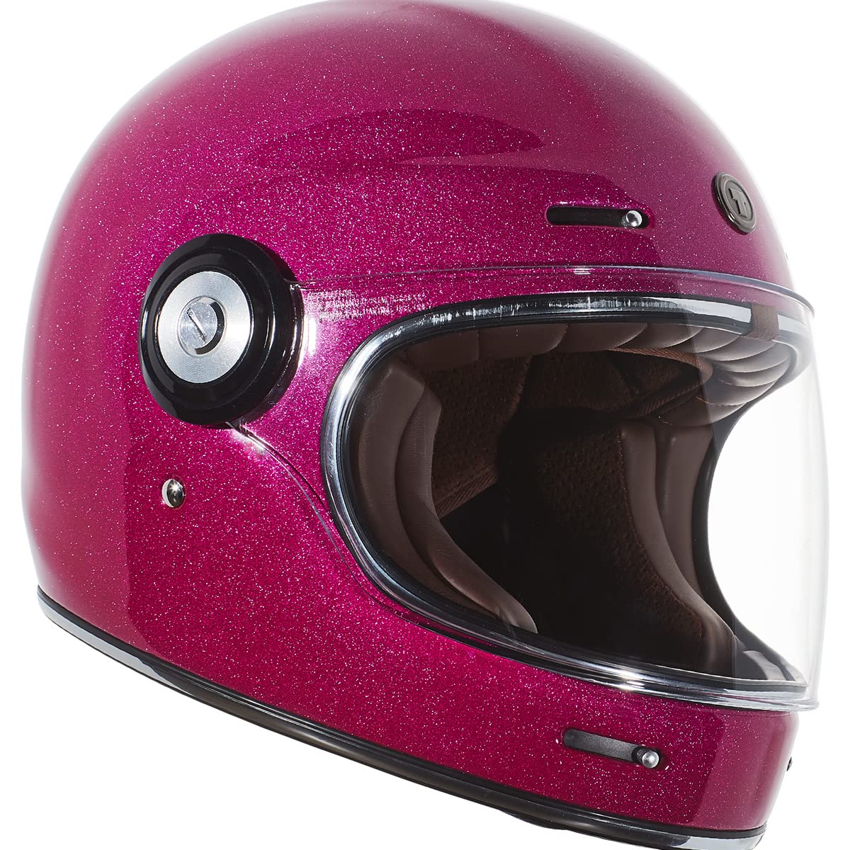 Torc T1 Unisex-Adult Retro Full-Face-Helmet-Style Motorcycle (Bubblegum Mega Flake, X-Small)