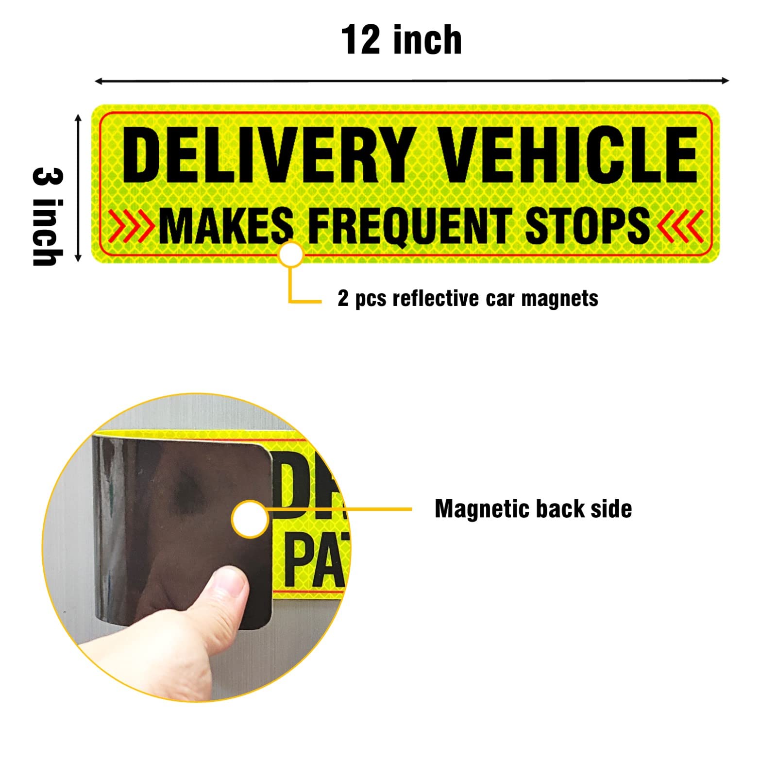 2Pack Delivery Vehicle Car Magnet,Delivery Vehicle Signs For Car,Reflective Delivery Vehicle Magnet For Car,Flex Driver Car Signs