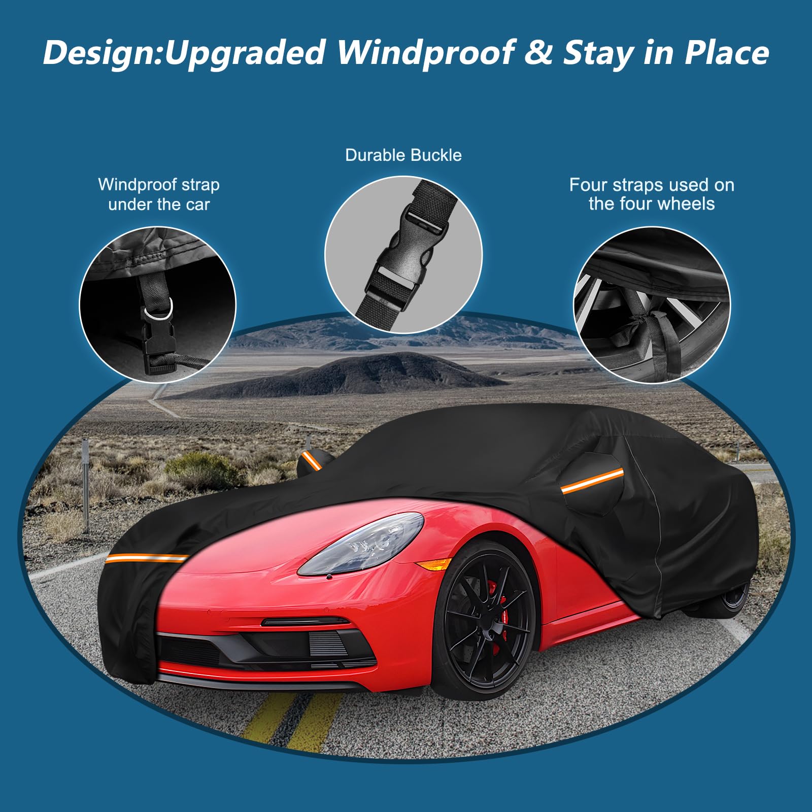 Car Cover For Porsche Cayman, For Porsche 718 (986/987/981), Spyder 1997-2025, Waterproof 210D Oxford Cloth And Cotton Outdoor C