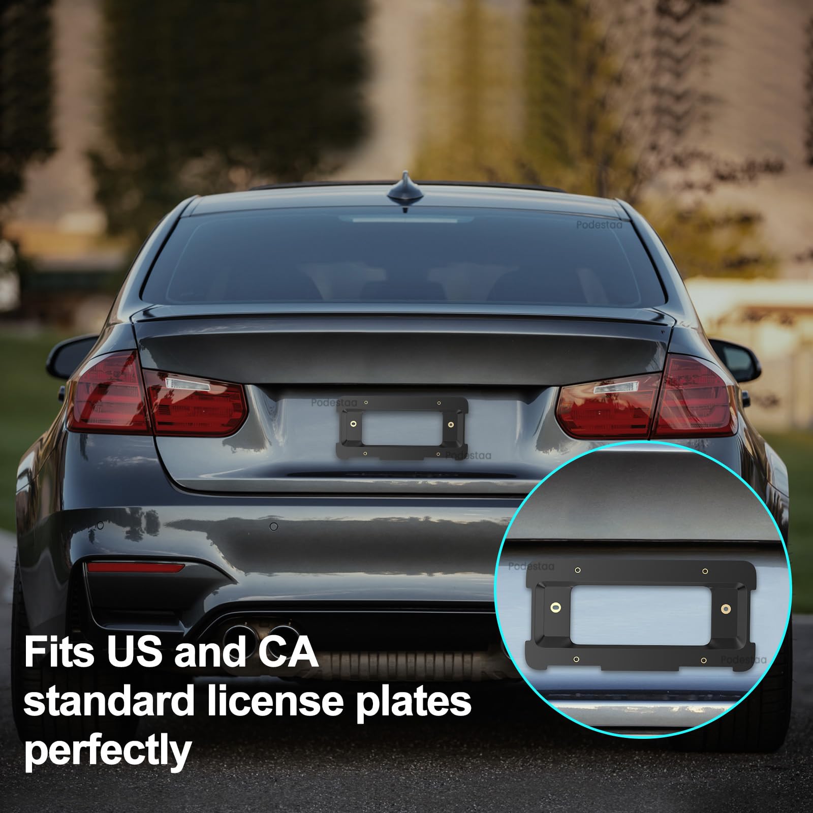 Podestaa Rear License Plate Frame Bracket Holder Mount For 2005-2023 Bmw 1/2/ 3/5 / 6/ X Series, 328I 323I 528I M3, 2002-2019 Mi