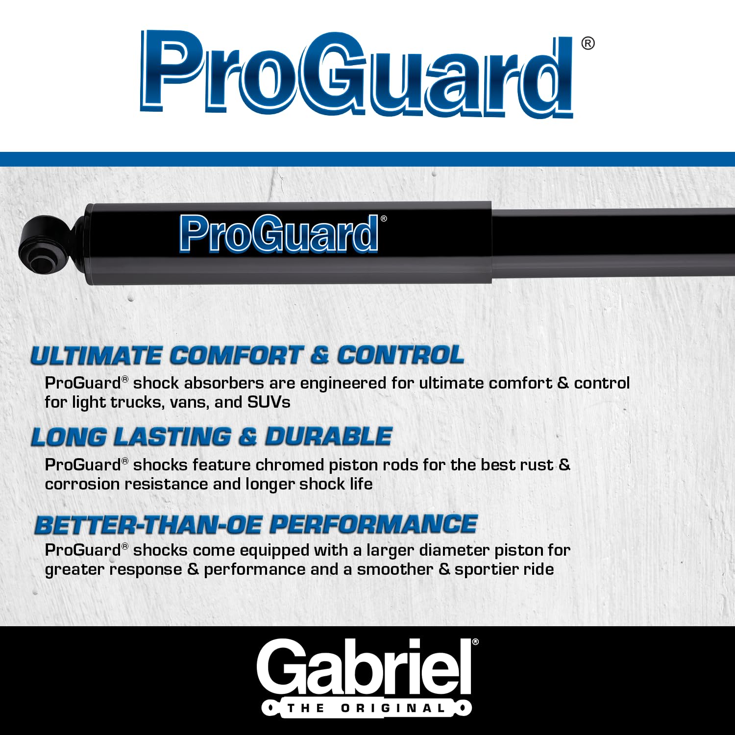 Gabriel 61623 Proguard Front Shock Absorbers For 95-01 Ford Explorer; 01-05 Ford Explorer Sport Trac; 98-11 Ford Ranger; 98-07 M