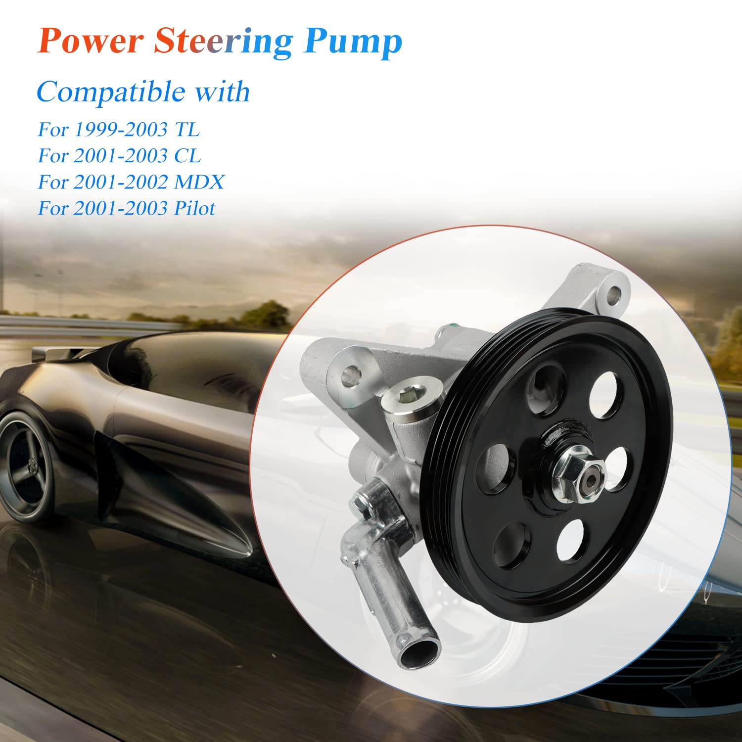 Daysyore Power Steering Pump 21-5290 Fits For 1999-2003 Tl, For 2001-2003 Cl, For 2001-2002 Mdx, For 2003-2004 Pilot Power Assis