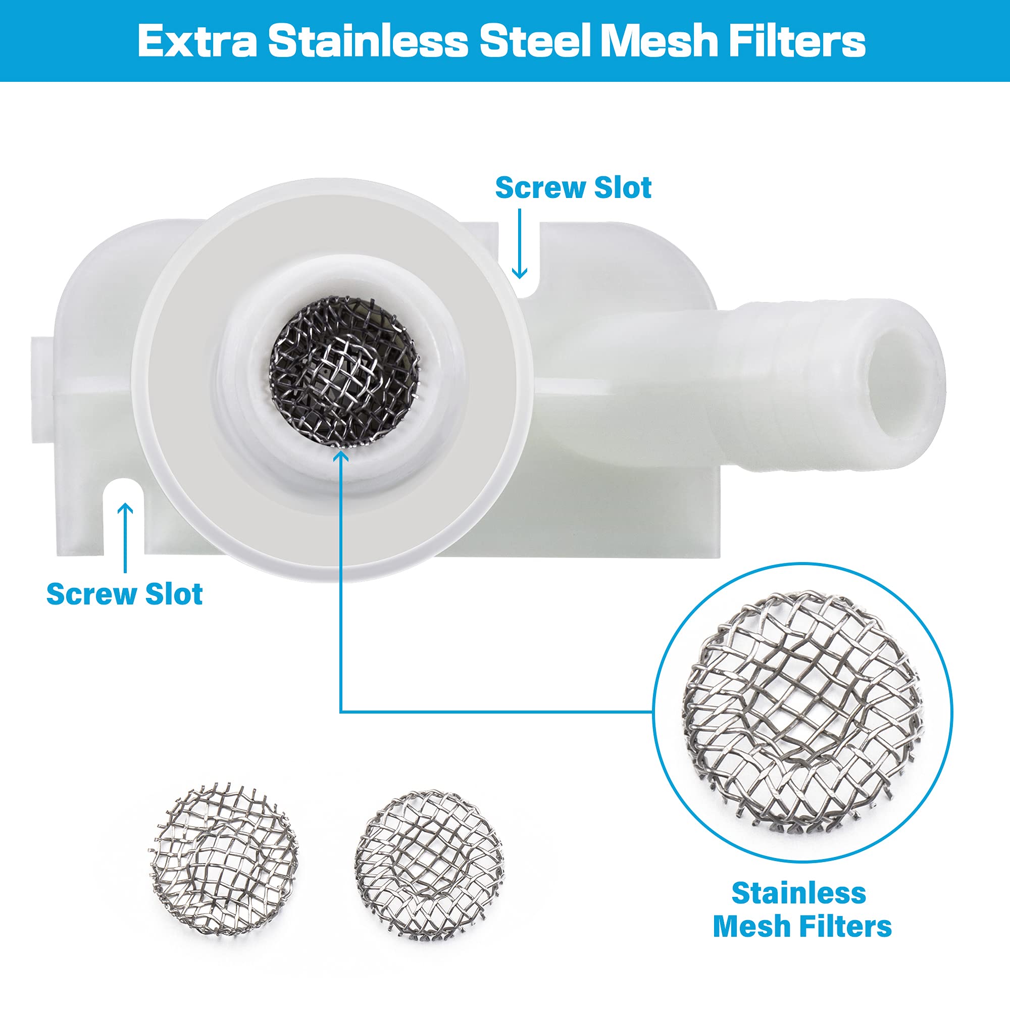 385311641 Water Valve Kit, Plastic Rv Camper Toilet Valve Parts For Pedal Flush Valve Toilets Compatible With Sealand 300 310 31