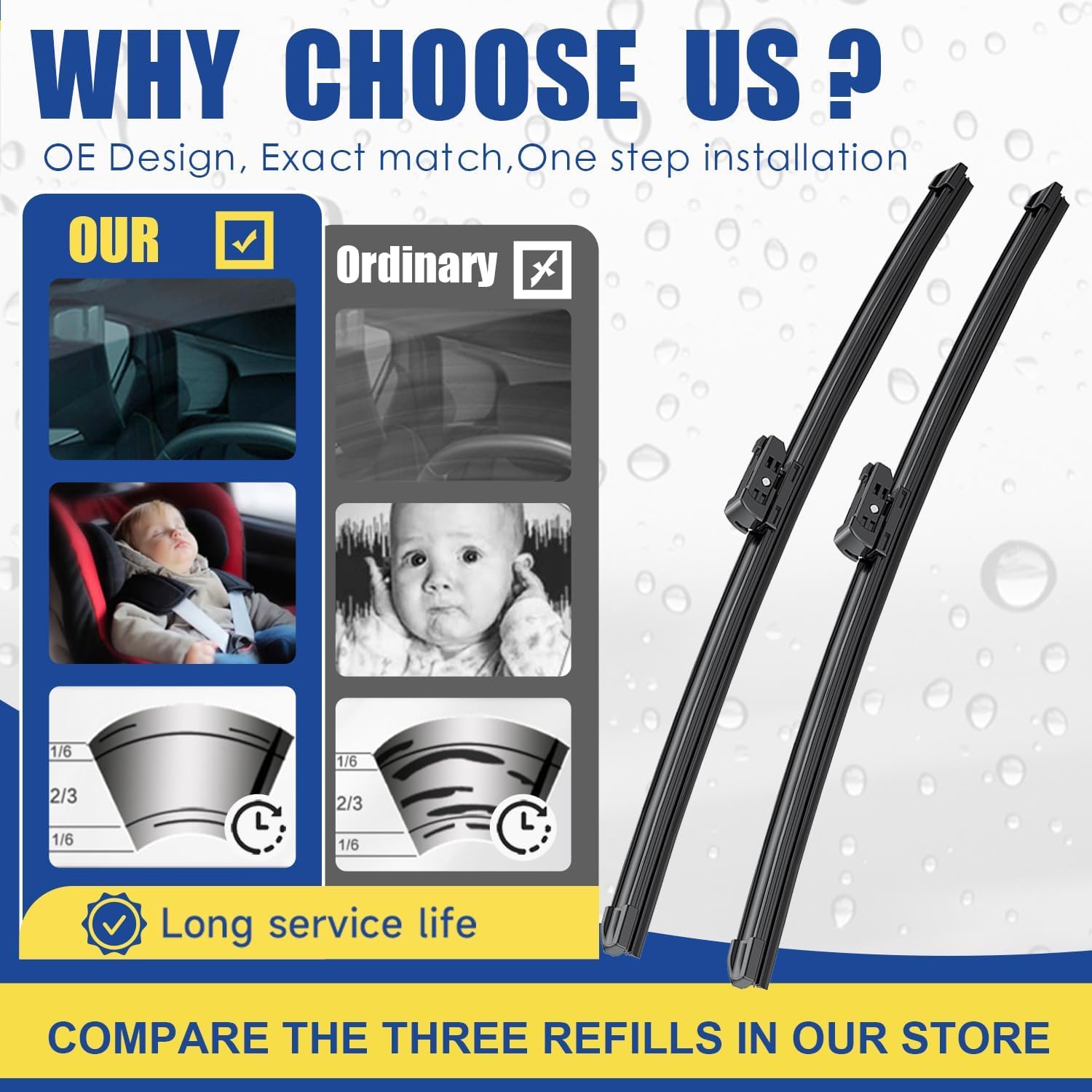 2 Wipers Factory Replacement For Bmw X5 X7 2019-2024 Bmw X6 2020-2024 Original Equipment Windshield Wiper Blades Set - 26''+20''