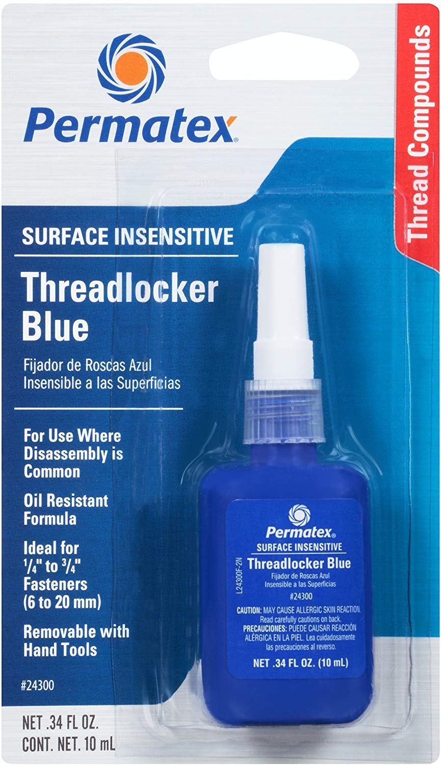 Permatex 24300 Surface Insensitive Threadlocker Blue, Thread Lock & Screw Glue For Bolts Nuts & Fasteners To Prevent Loosening &