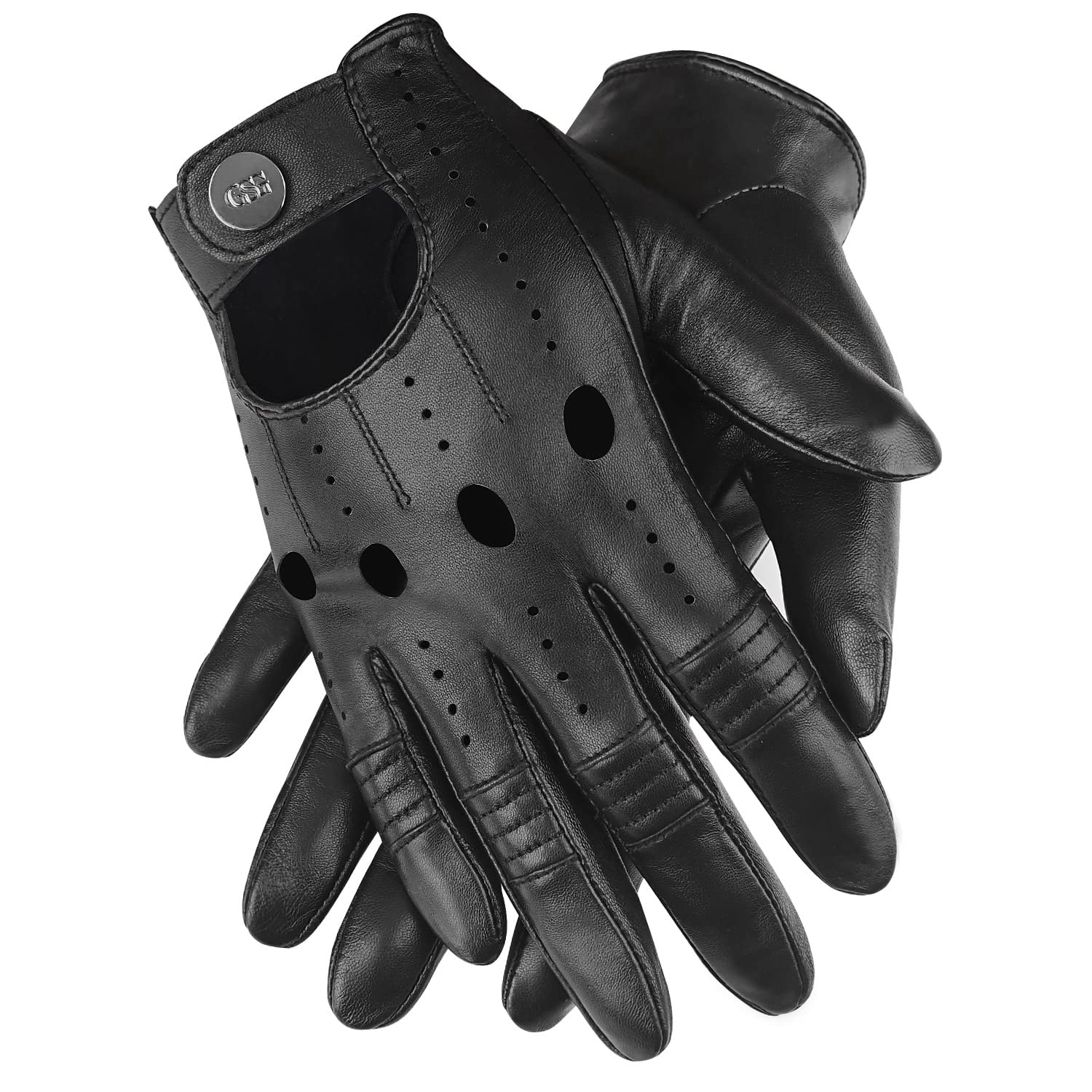 Gsg Men Leather Gloves Black Driving Cycling Touchscreen Motorcycle Unlined Gloves 10