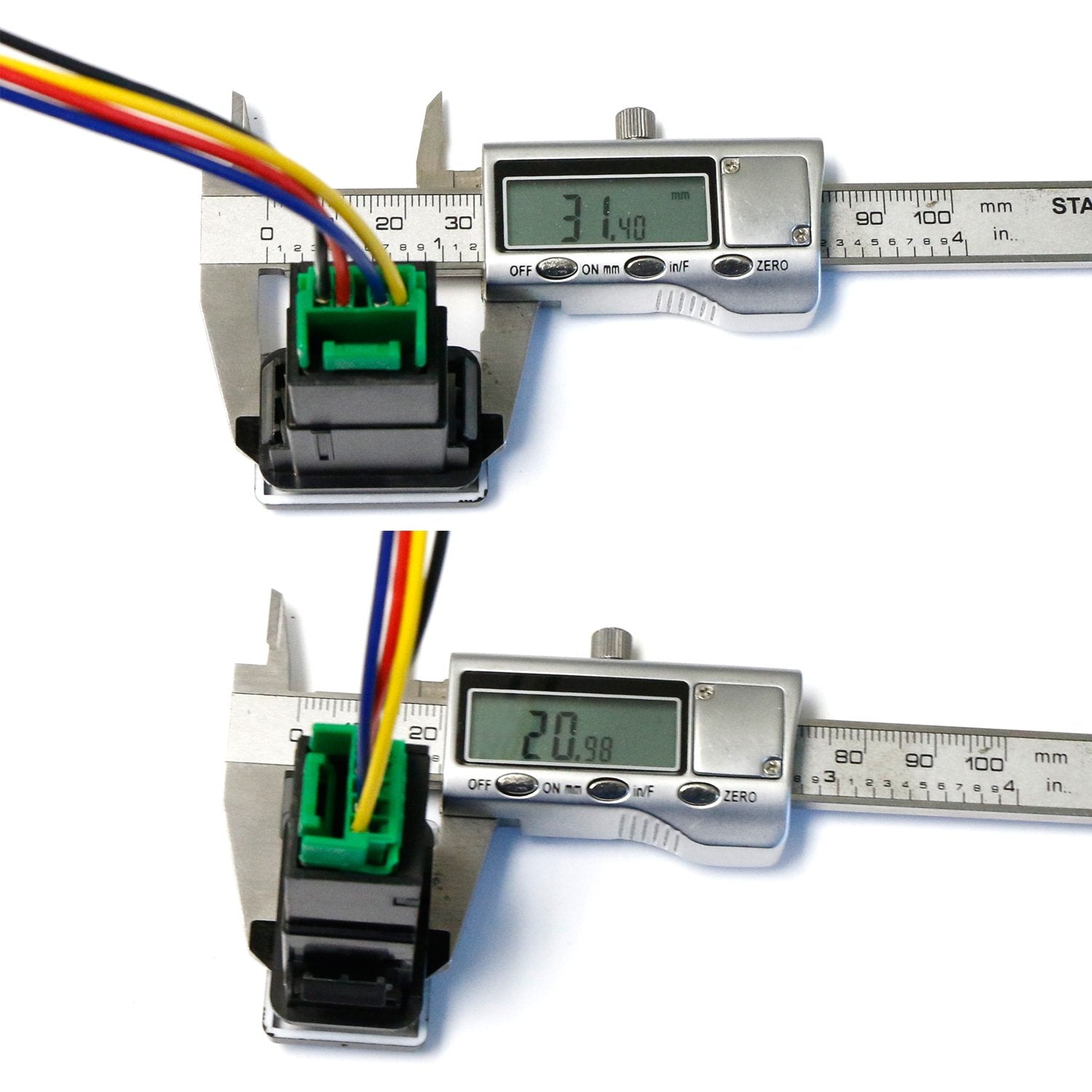 Ijdmtoy Factory Style 4-Pole 12V Push Button Switch W/Led Background Indicator Lights Compatible With Fog Lights, Drl, Led Light Bar, Etc (200 Series Toyota, 33X22Mm)