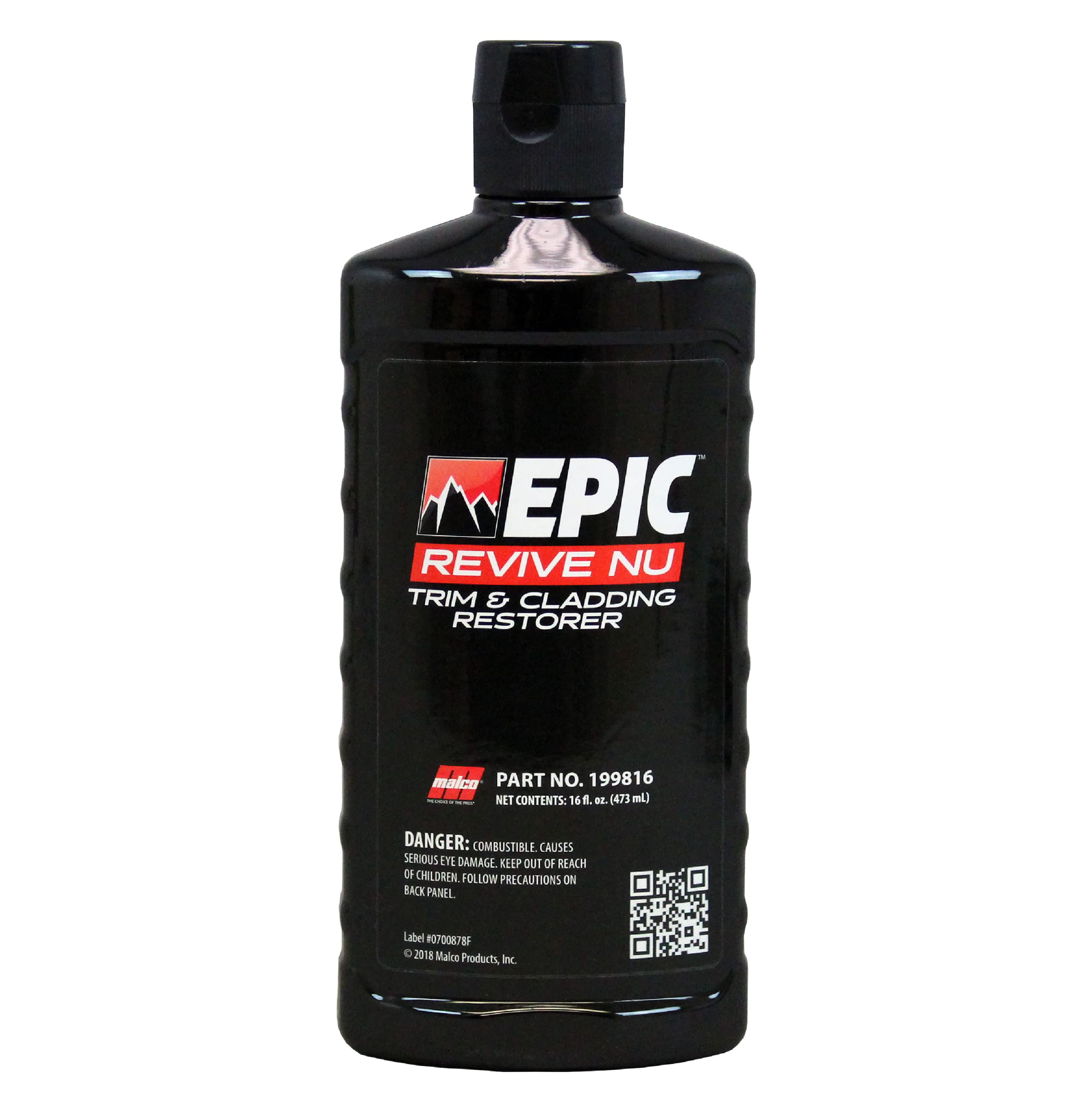 Malco Epic Revive Nu Plastic Trim & Cladding Restorer - Restores Faded And Dried Out Plastic/Vinyl And Rubber Back To Black Or G