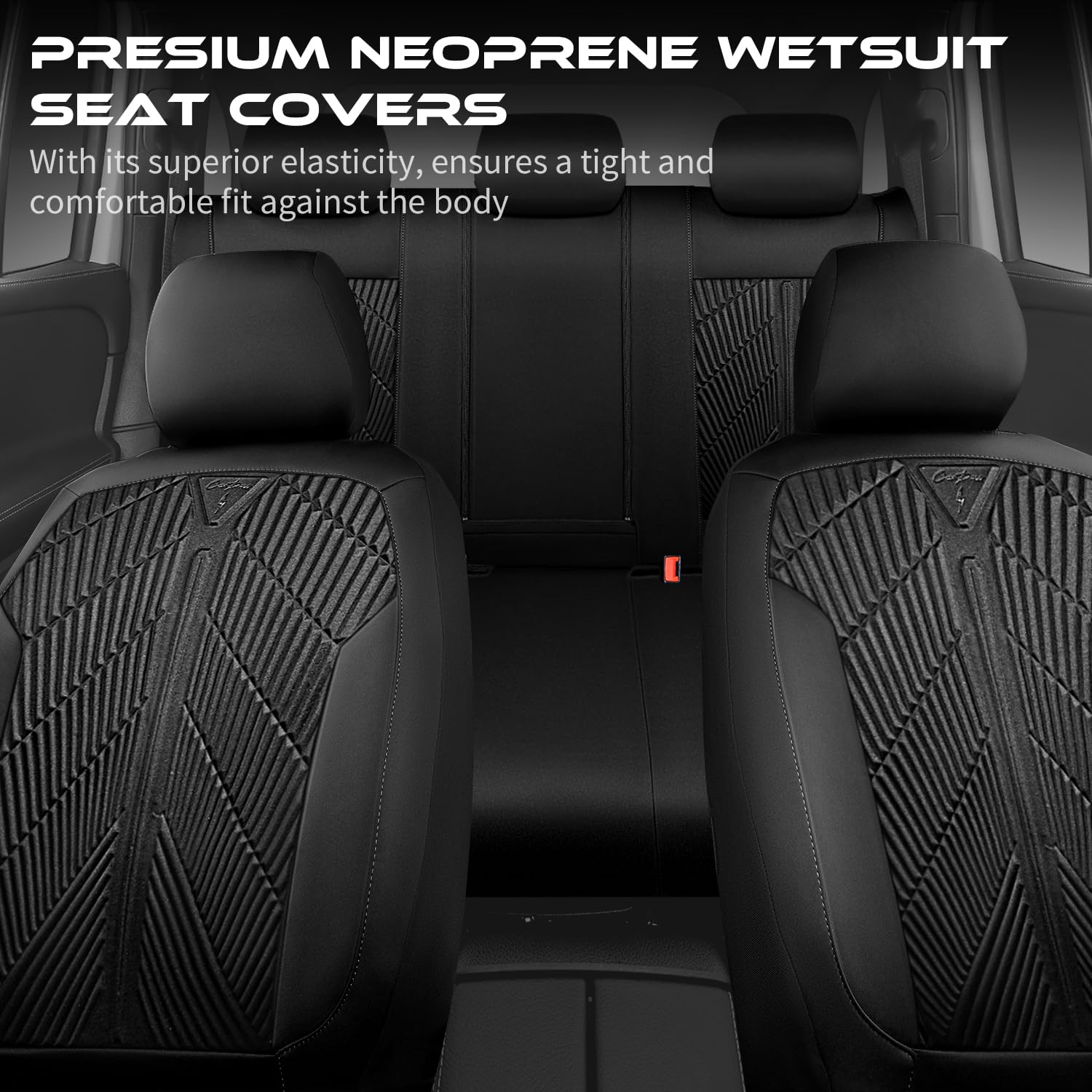 Car Pass Waterproof Seat Covers Full Set,Neoprene Wetsuit, All-Weather Non-Slip Durable, Universal Fit For Suv, Sedans, Trucks,