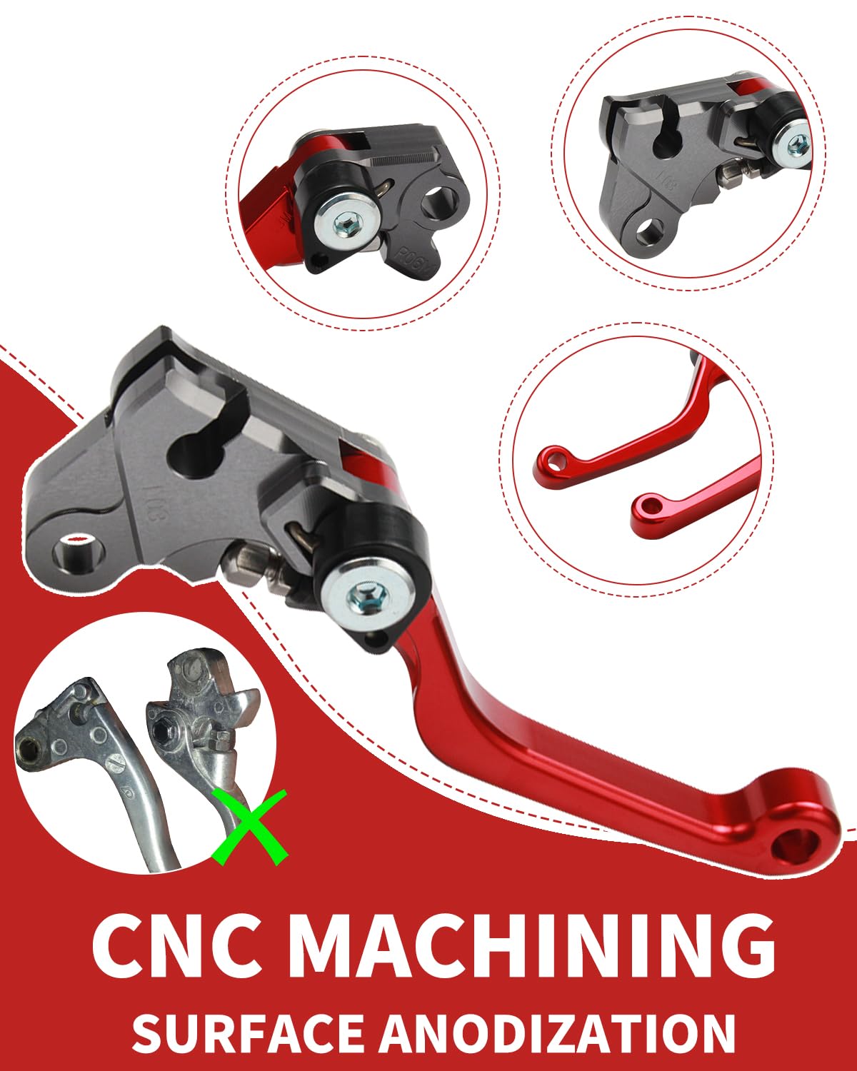 Jfg Racing Dirt Bike Foldable Clutch Brake Levers,Clutch Lever Breakaway Levers For Crf150F Crf230F 2003-2017/Crf250F 2019-2024