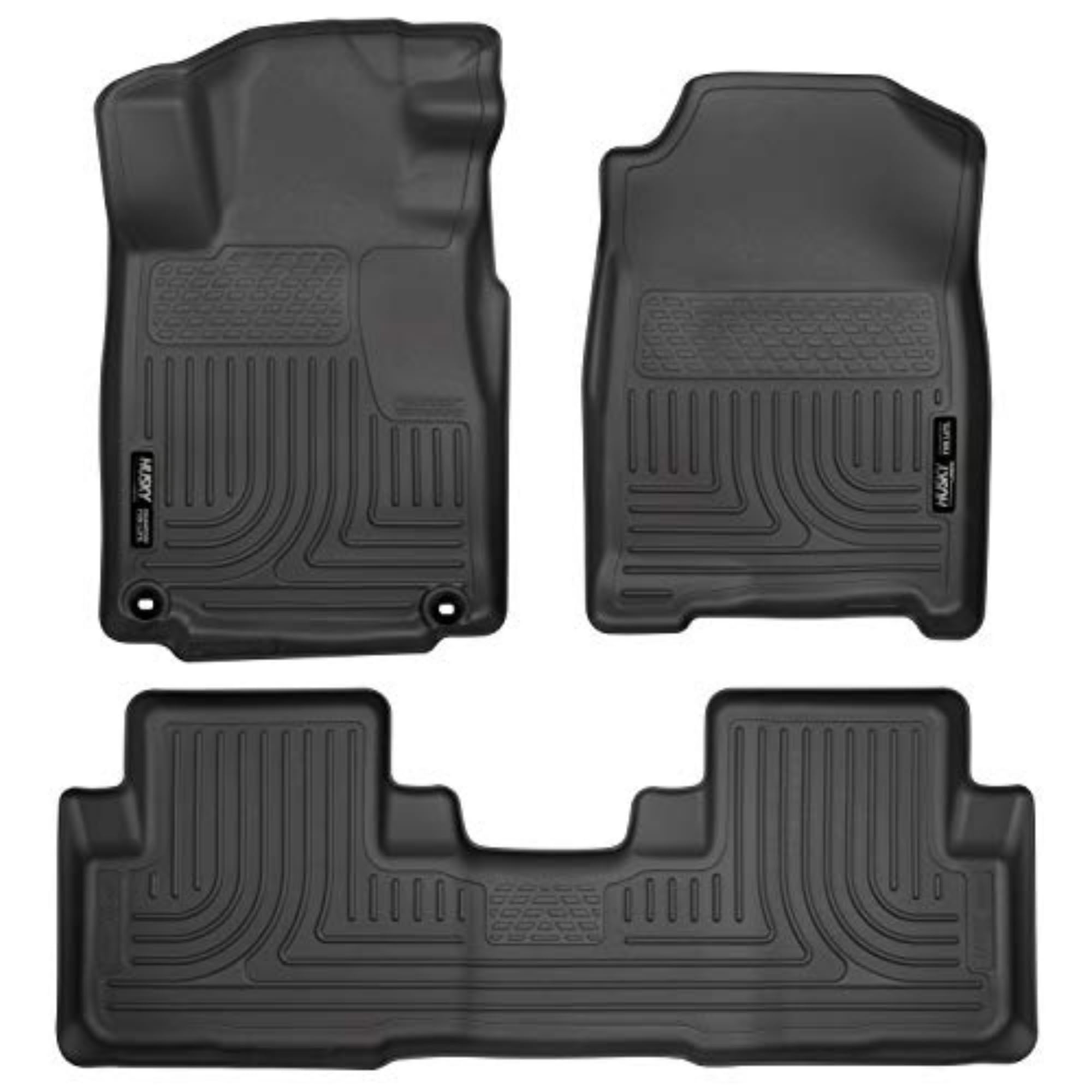 Husky Liners Weatherbeater Floor Mats | Fits 2012-2014 Honda Cr-V | Front & 2Nd Row, 3-Pc Black - 98451