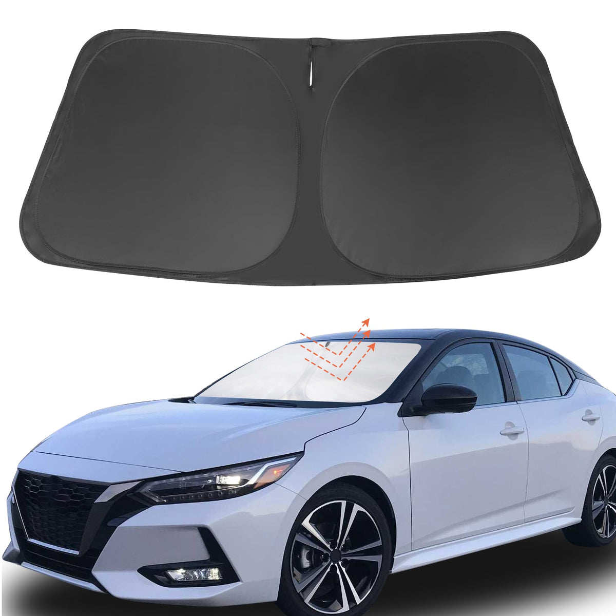 Yycke Windshield Sun Shade Accessories Compatible With 2020-2024 2025 Sentra For Nissan Foldable Sunshade Sun Visor Blocks Uv
