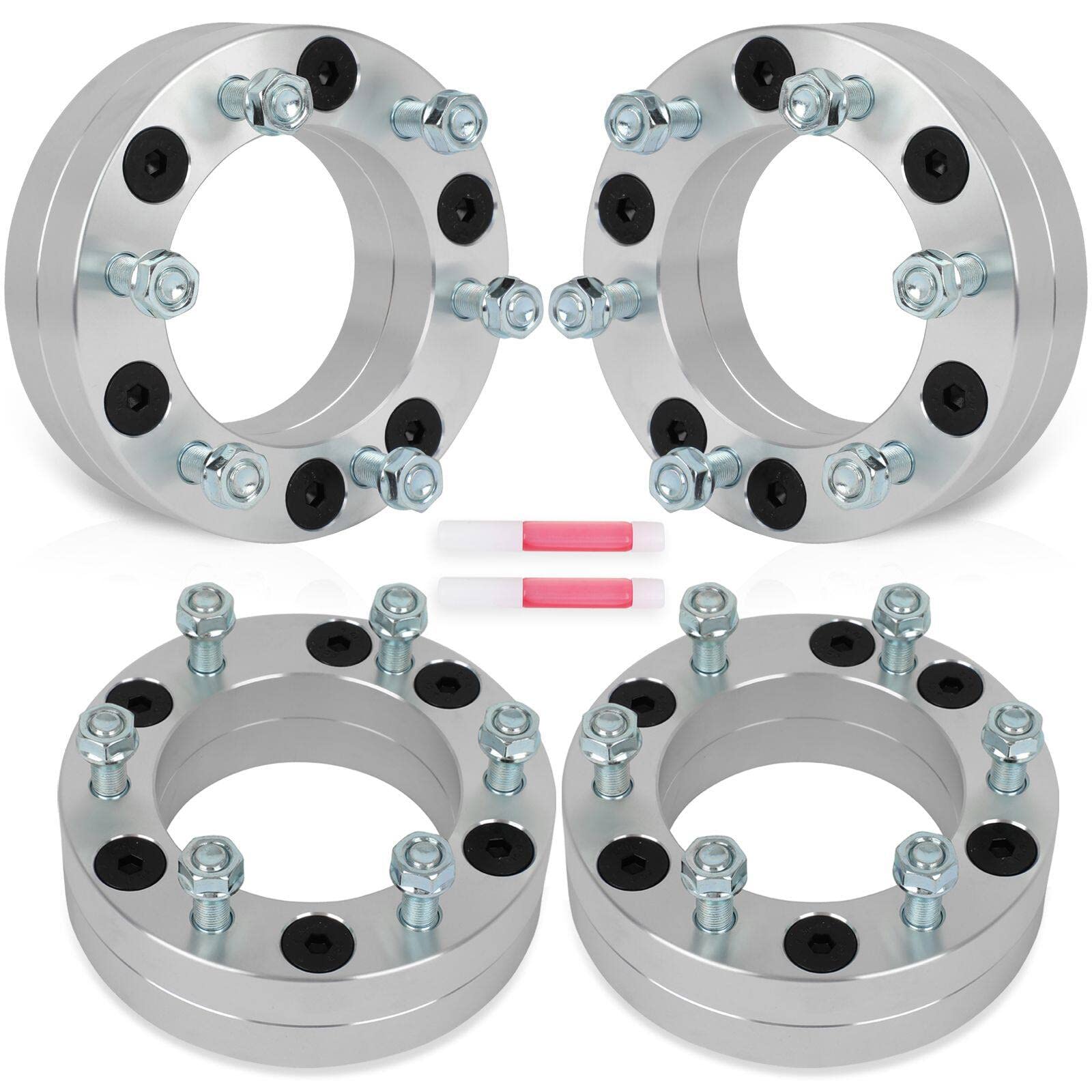 SCITOO 4Pcs 5x5.5 to 6x5.5 Wheel Adapters 2 inch Bore 108mm Studs 1/2'' 5 Lug Wheel Spacers No Hubcentric Fit for Ford E-150 200