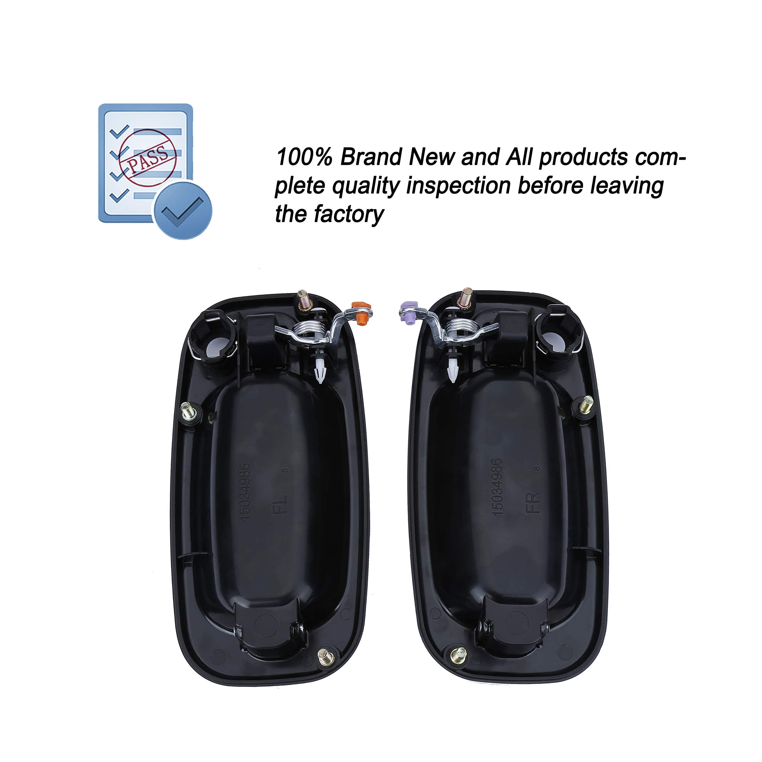 ONER Left and Right Pair of Black Exterior Door Handles, Fit for 1999-2007 Chevy Silverado,GMC Sierra 2002-2006 Cadillac Escalad