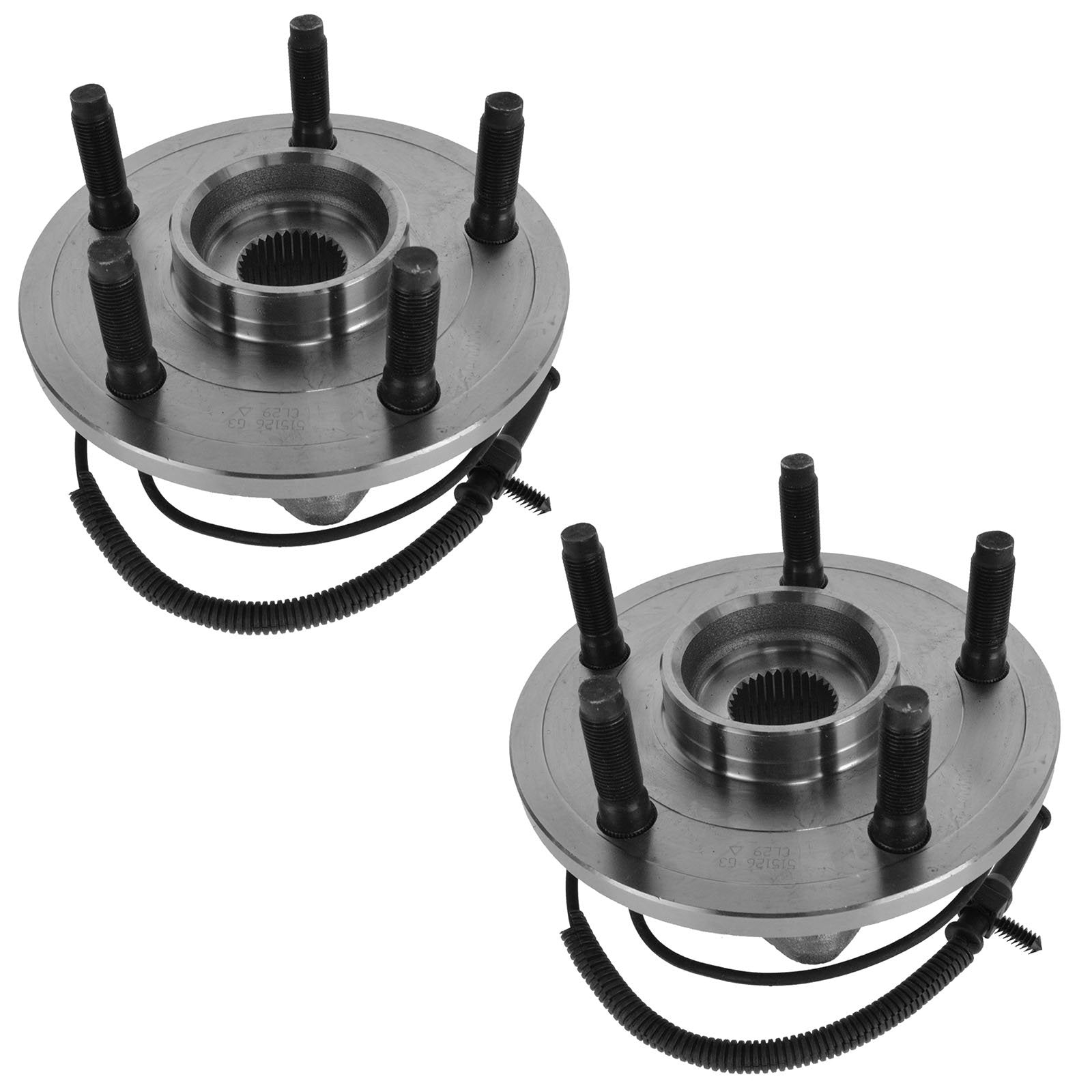 Trq Front Wheel Hub Bearings Assembly Set Compatible With 2009-2010 Dodge Ram 1500 2011 Ram 1500